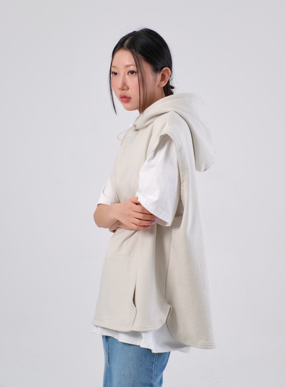 Oversized Hoodie Vest IA305