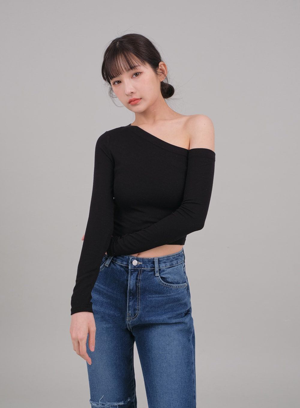 One Shoulder Crop Top C2701