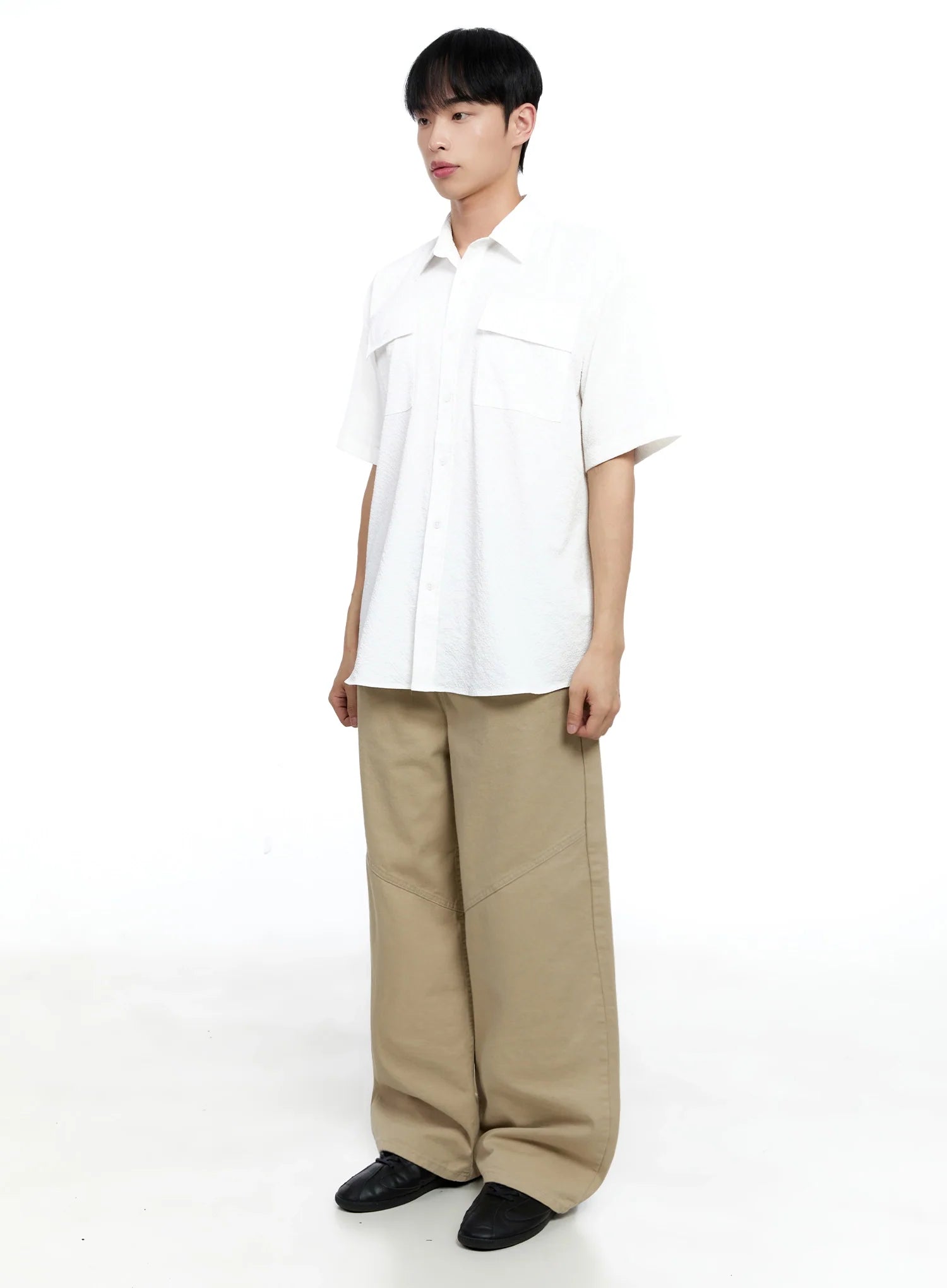 Men's Casual Crinkle Texture Shirt IG520