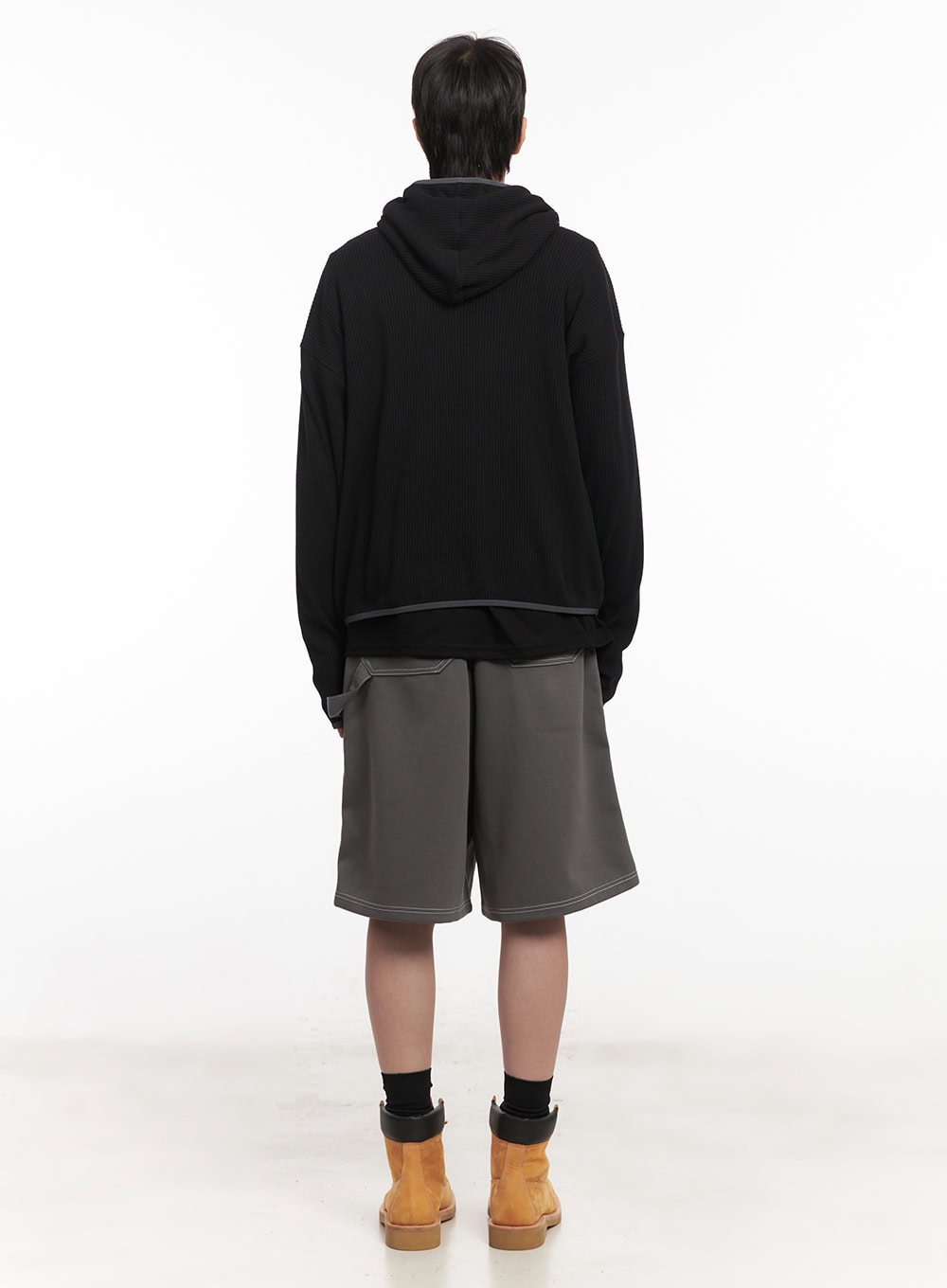 Men's Half-Zip Waffle Knit Hoodie IM519