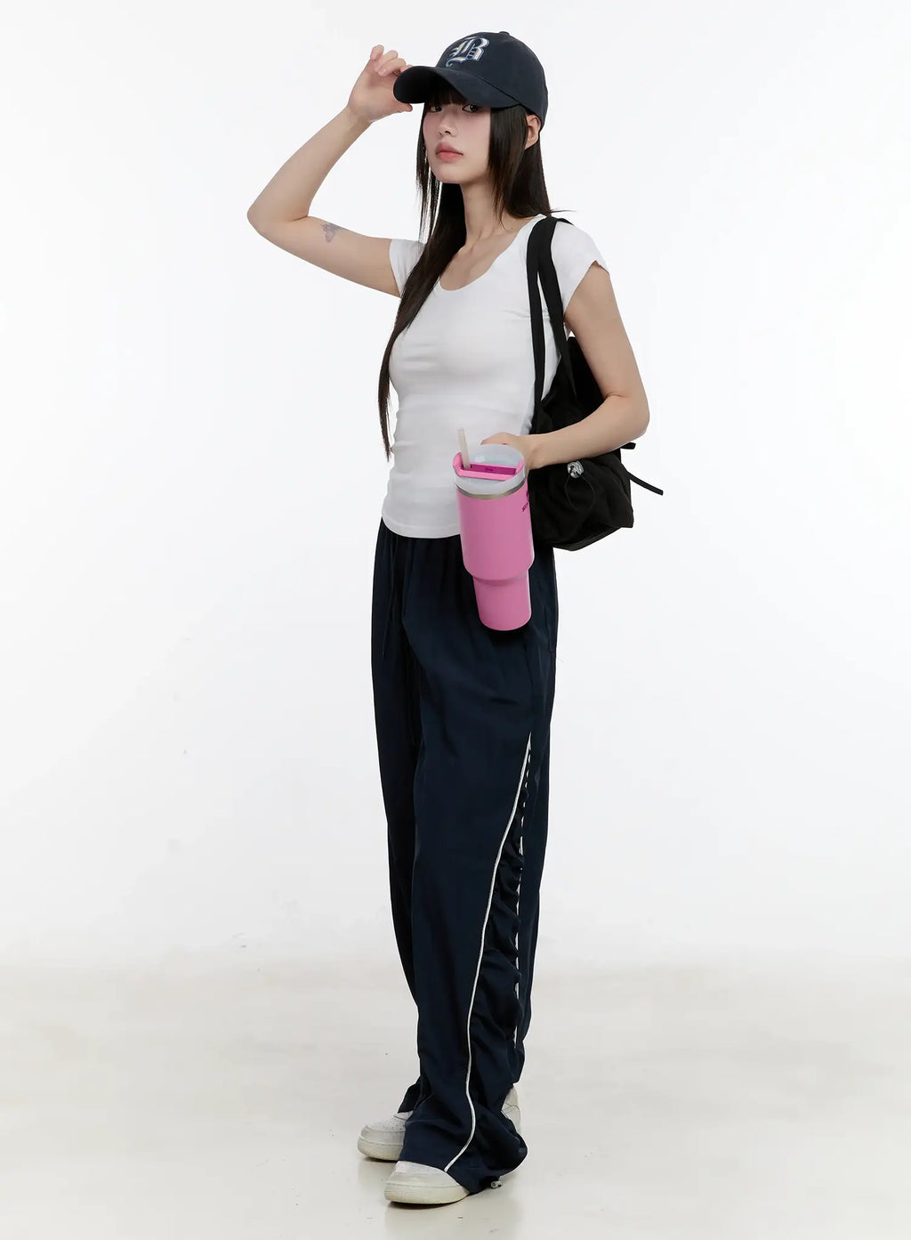 Wide-Leg Shirred Training Pants CL504