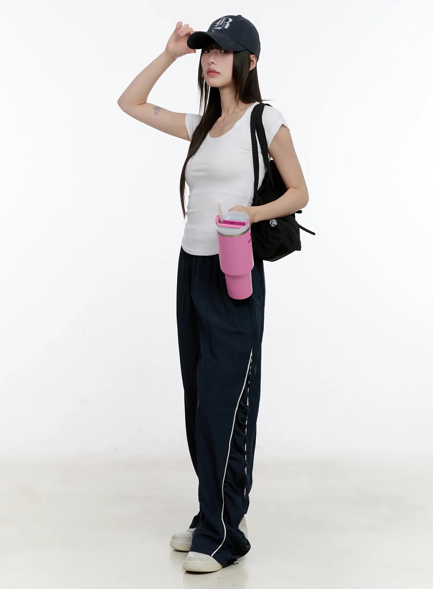 Wide-Leg Shirred Training Pants CL504
