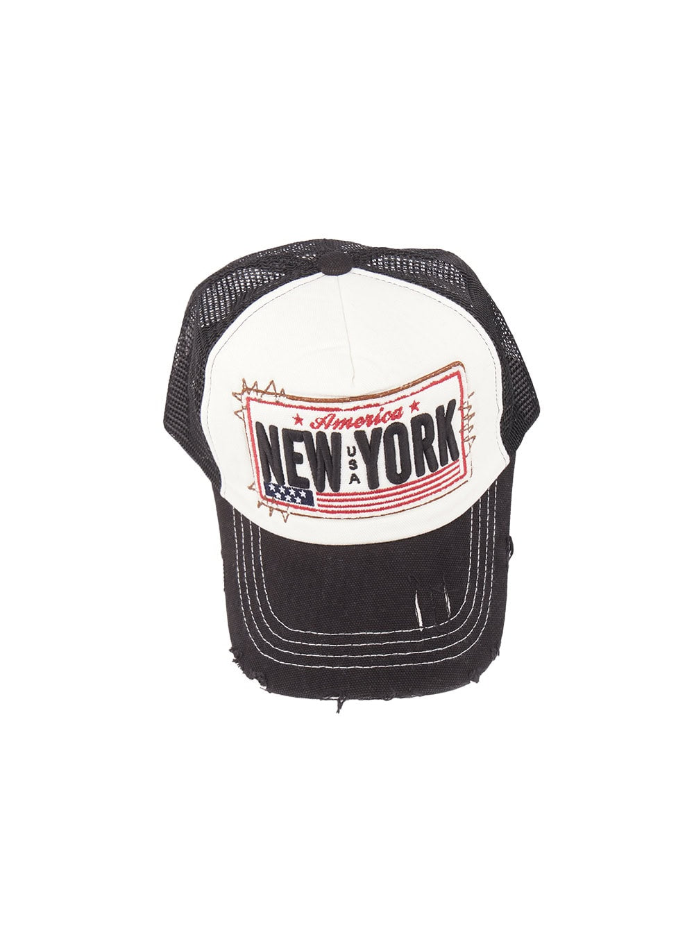 Patched Destroyed Denim Cap CM503