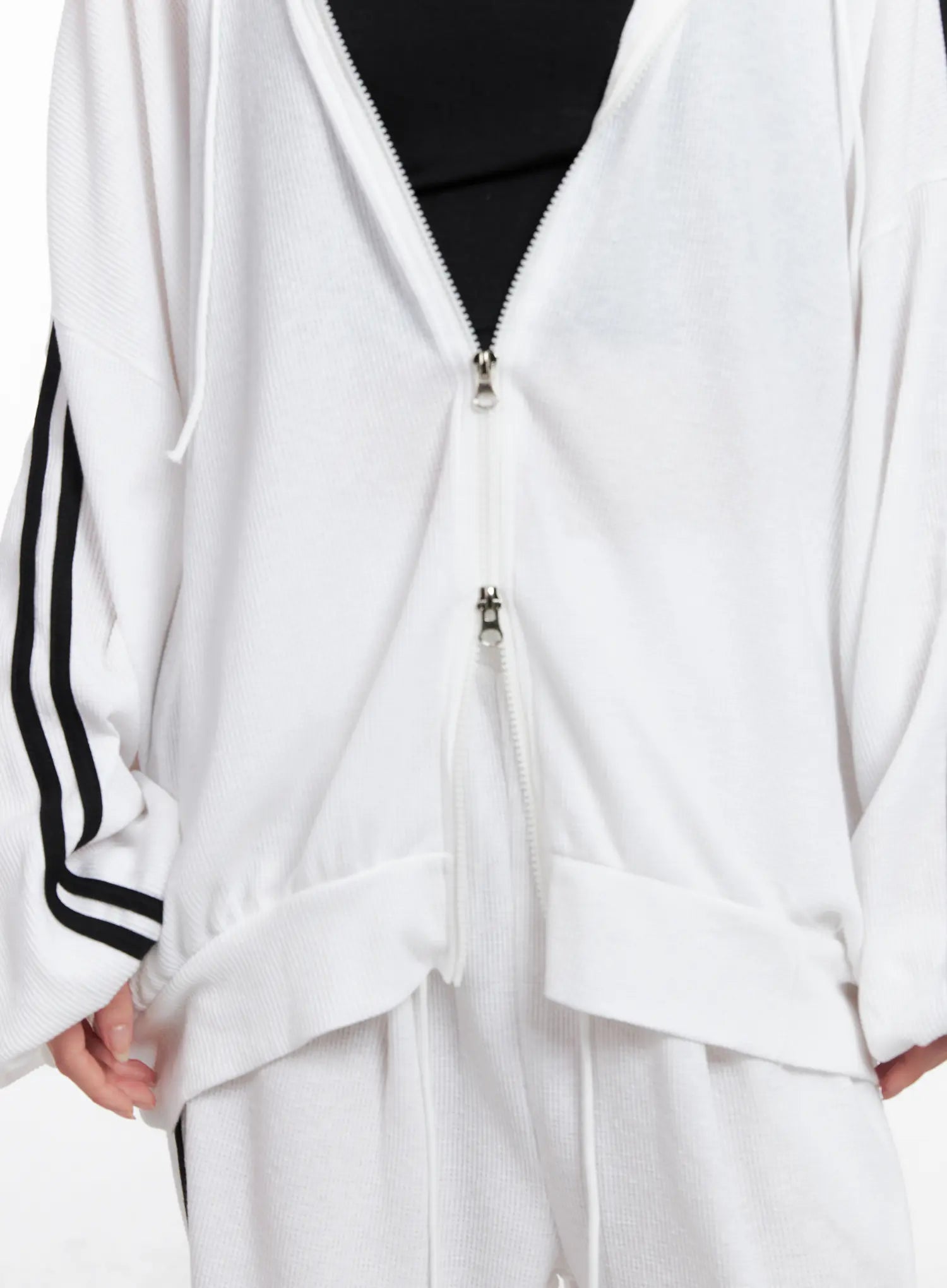 Waffle Knit Track Hoodie CG525