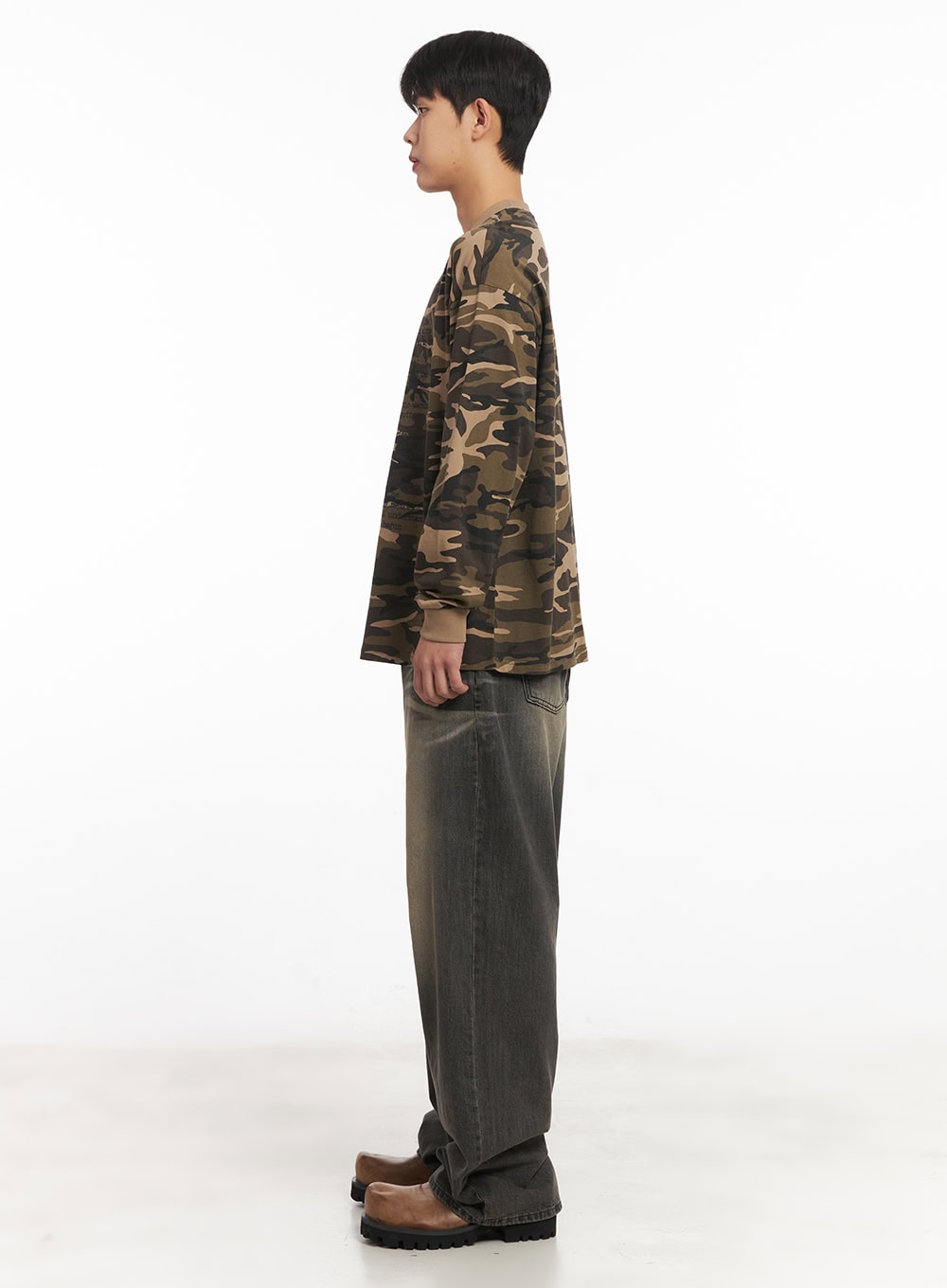 Men's Graphic Camo Long-Sleeve Top IM514