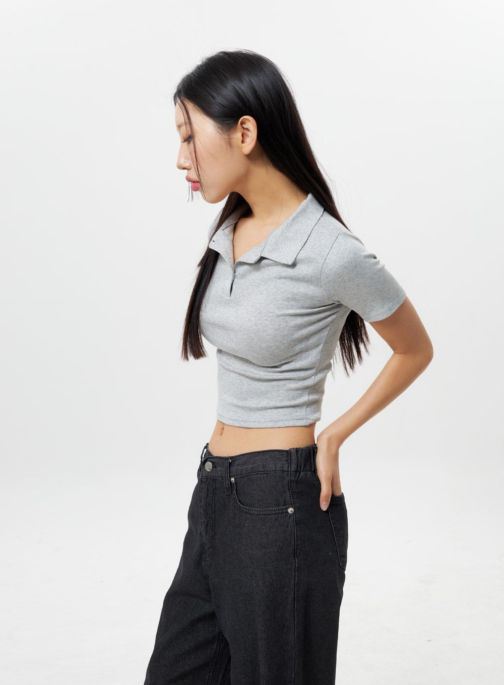 Cropped Polo Tee IY312