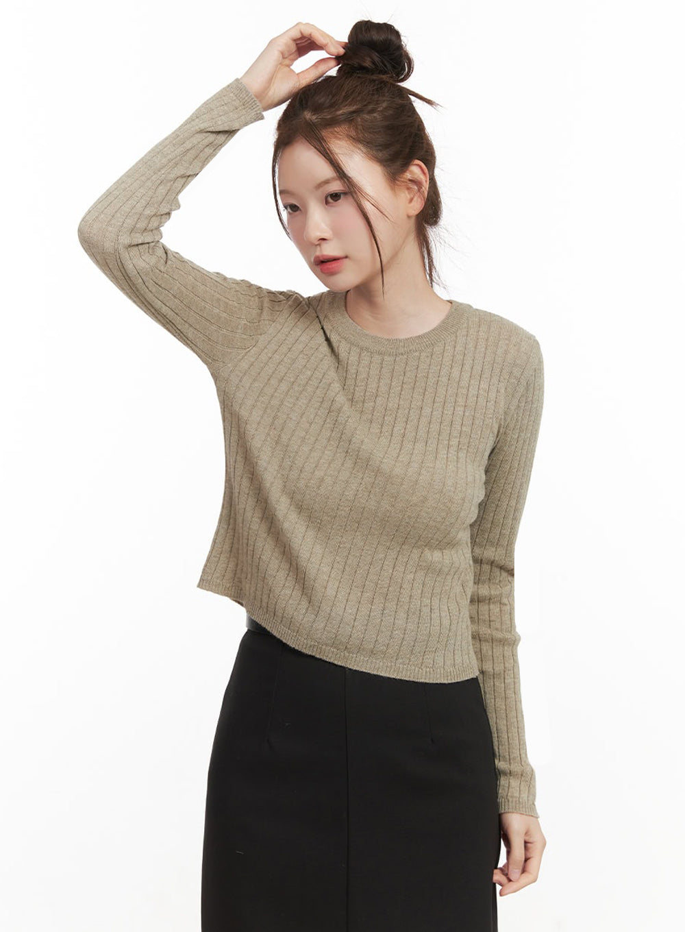 Ribbed Cropped Sweater IF505