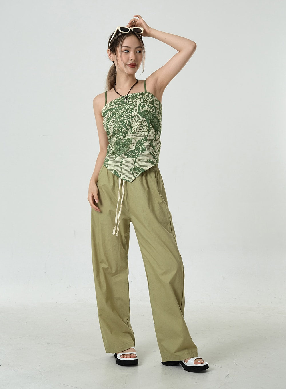 Leaves Scarf Cami Top CU6