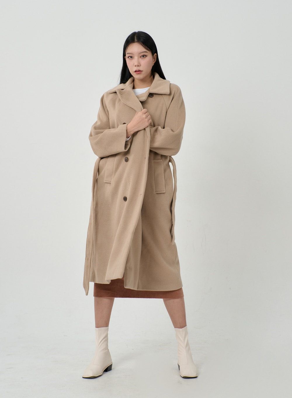 Waist Tie Oversized Button Coat ID23
