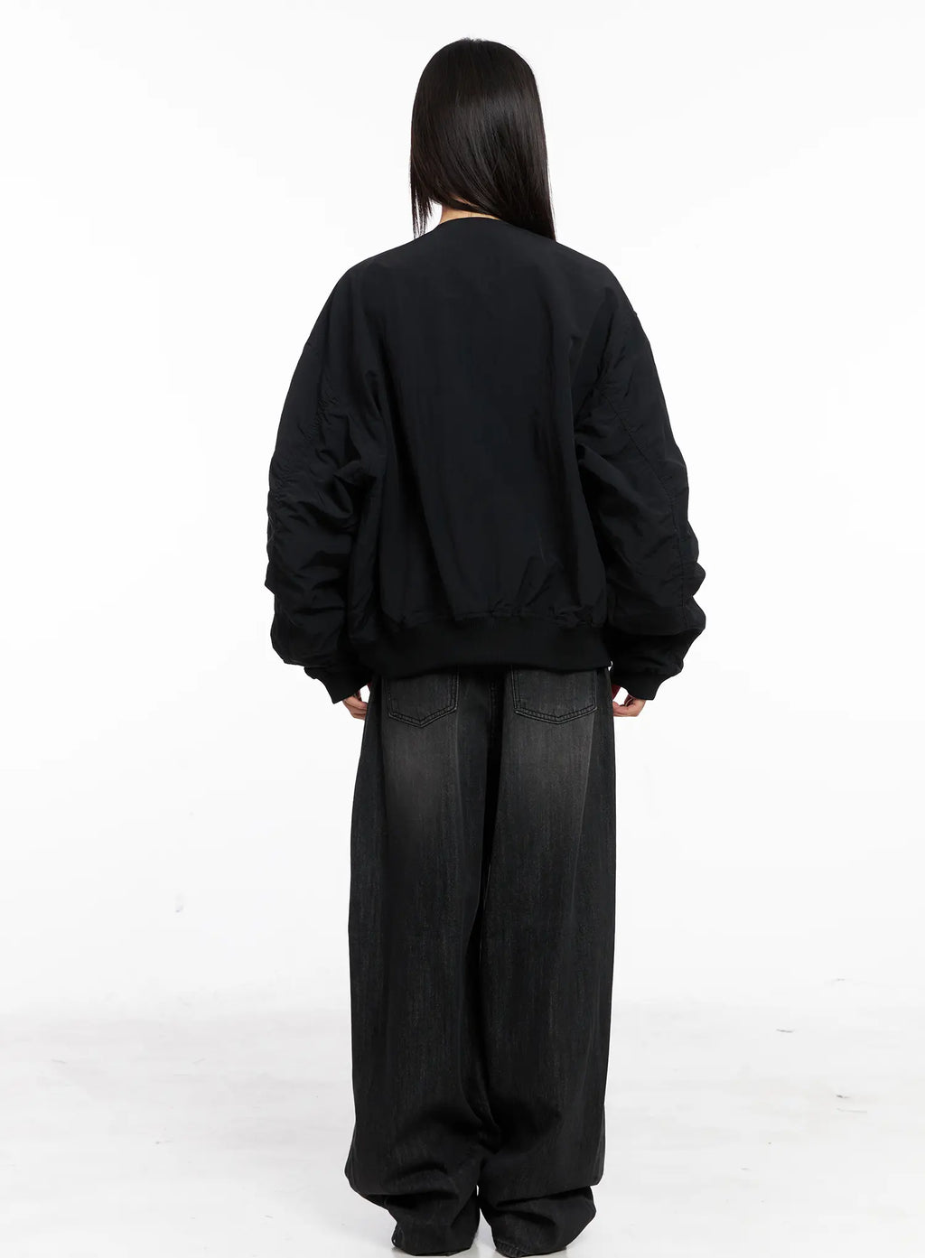 Shirred Oversized Bomber Jacket CG519