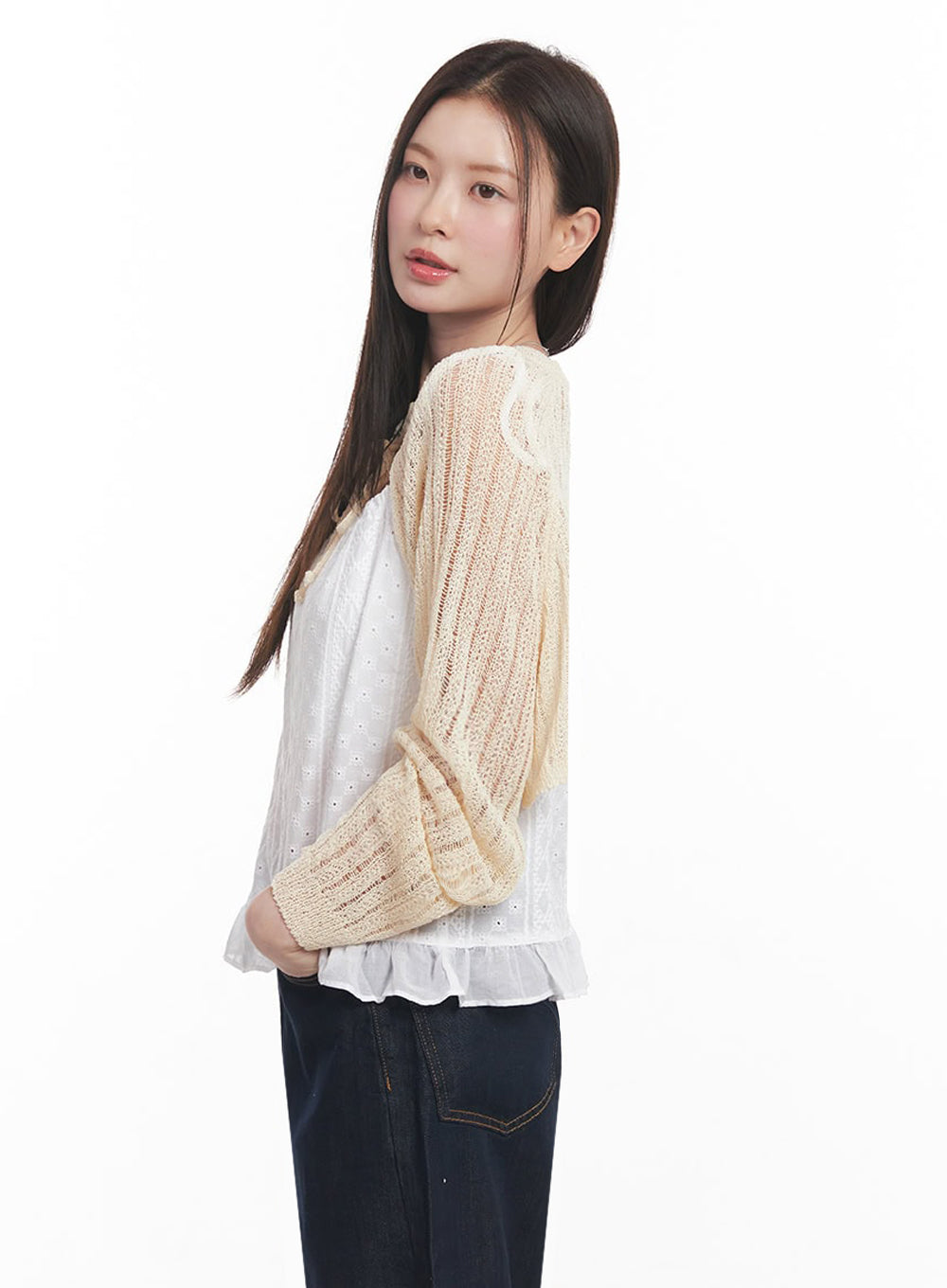 Sheer Knit Bolero Cardigan IY509