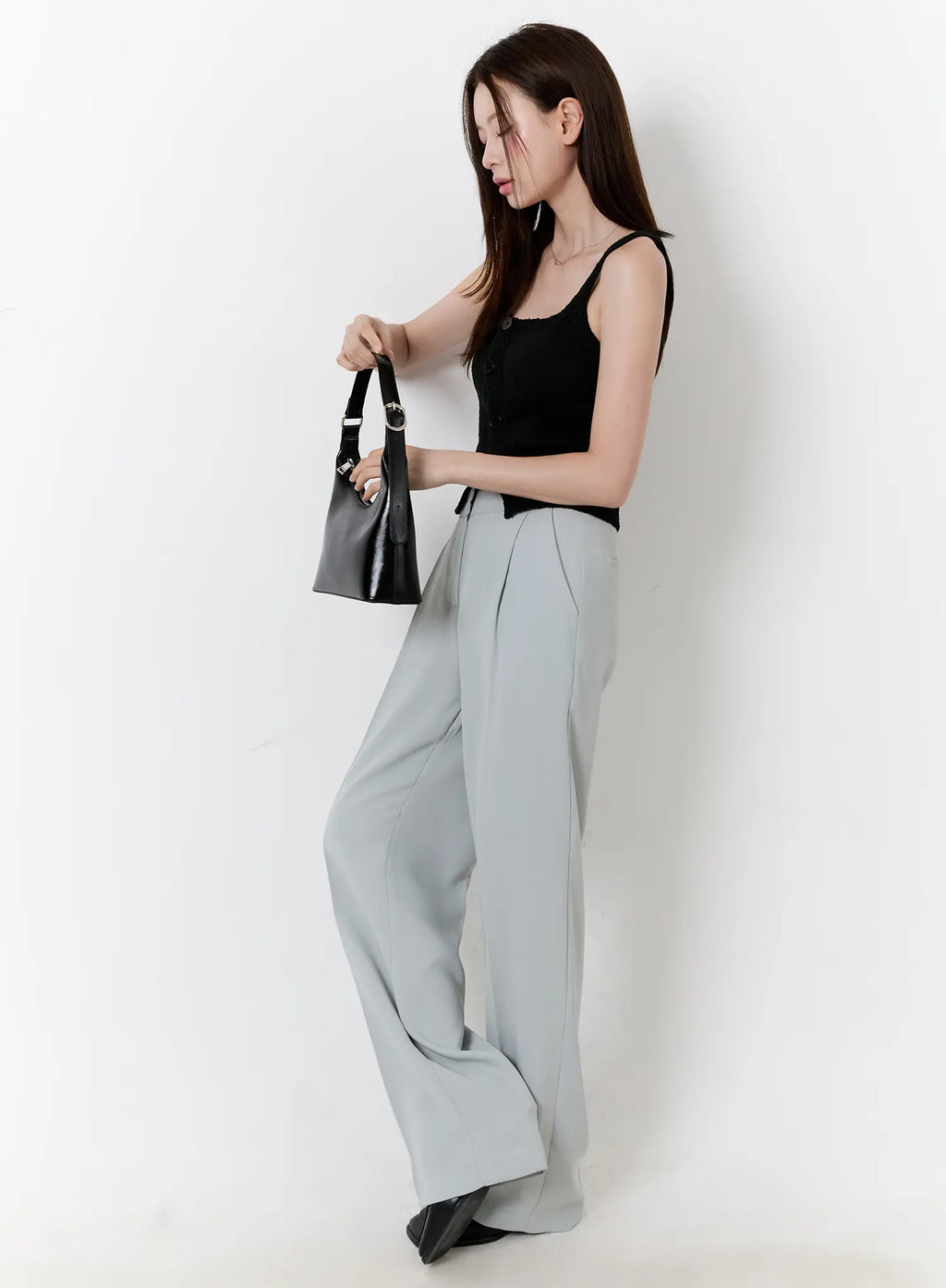 Buttoned Sleeveless Sweater CU513