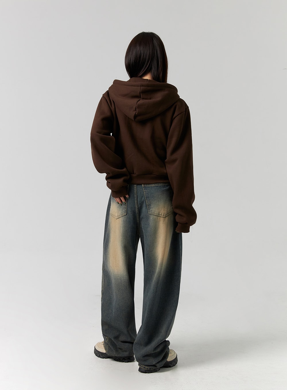 Washed Wide Leg Denim Jeans CG330