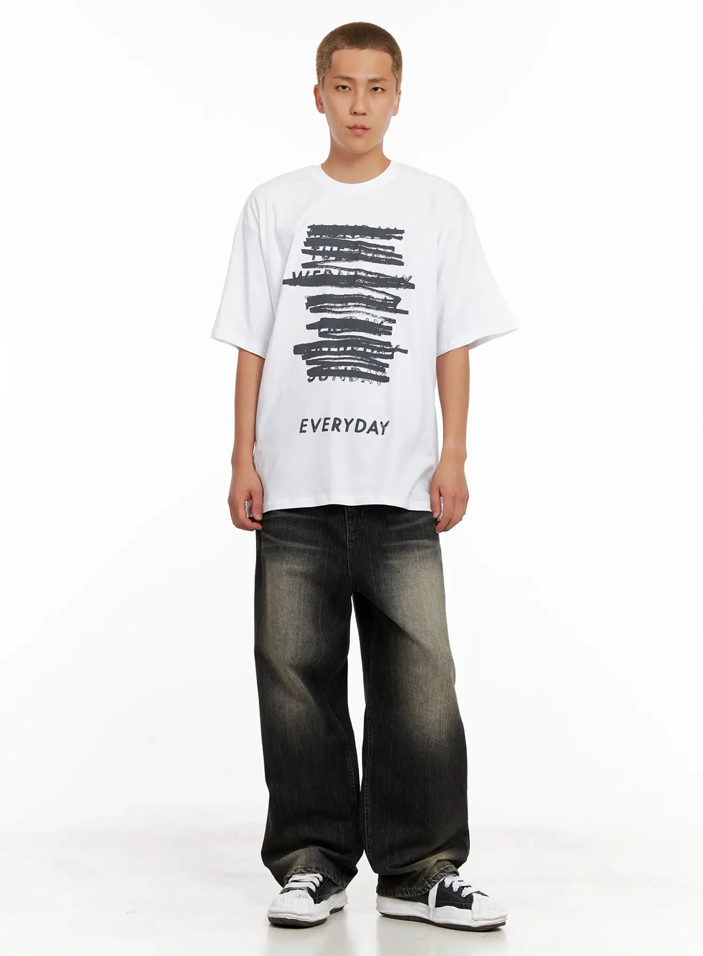 Men's Brushed Wide-Leg Denim Jeans IL521