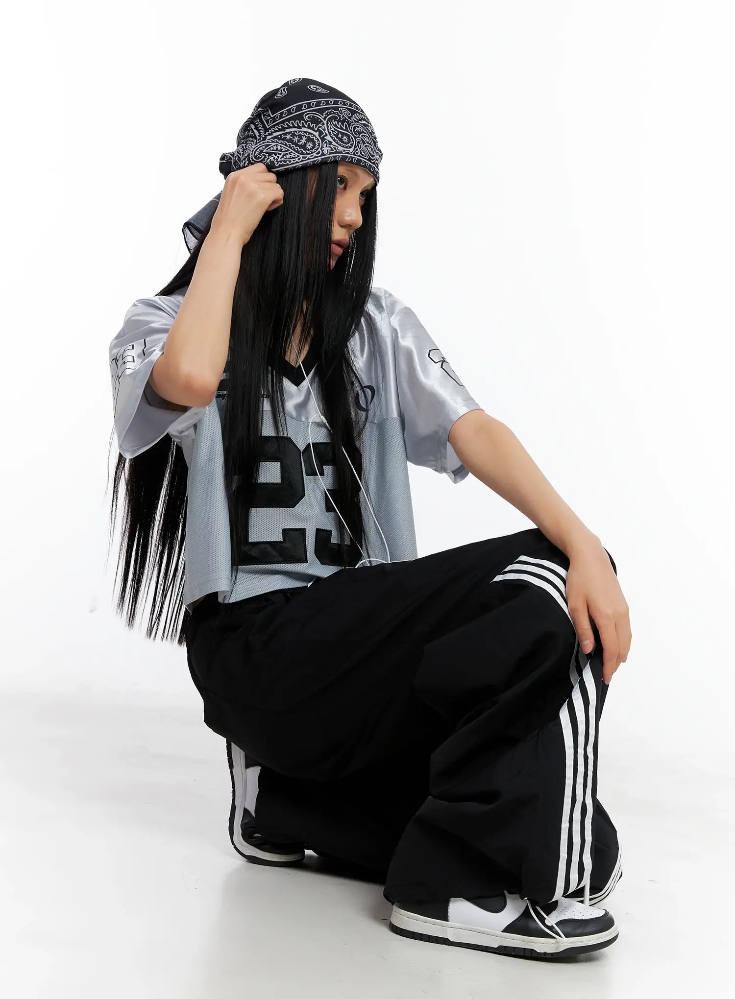 Wide-Leg Drawstring Track Pants CL529