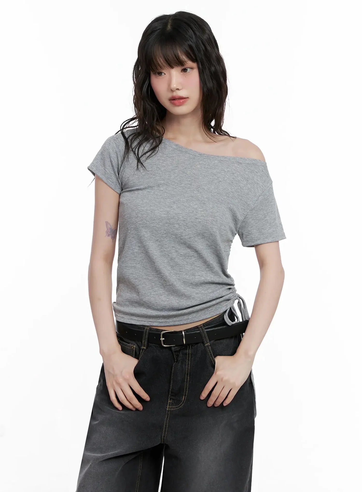 Off-Shoulder Ruched Top IL528