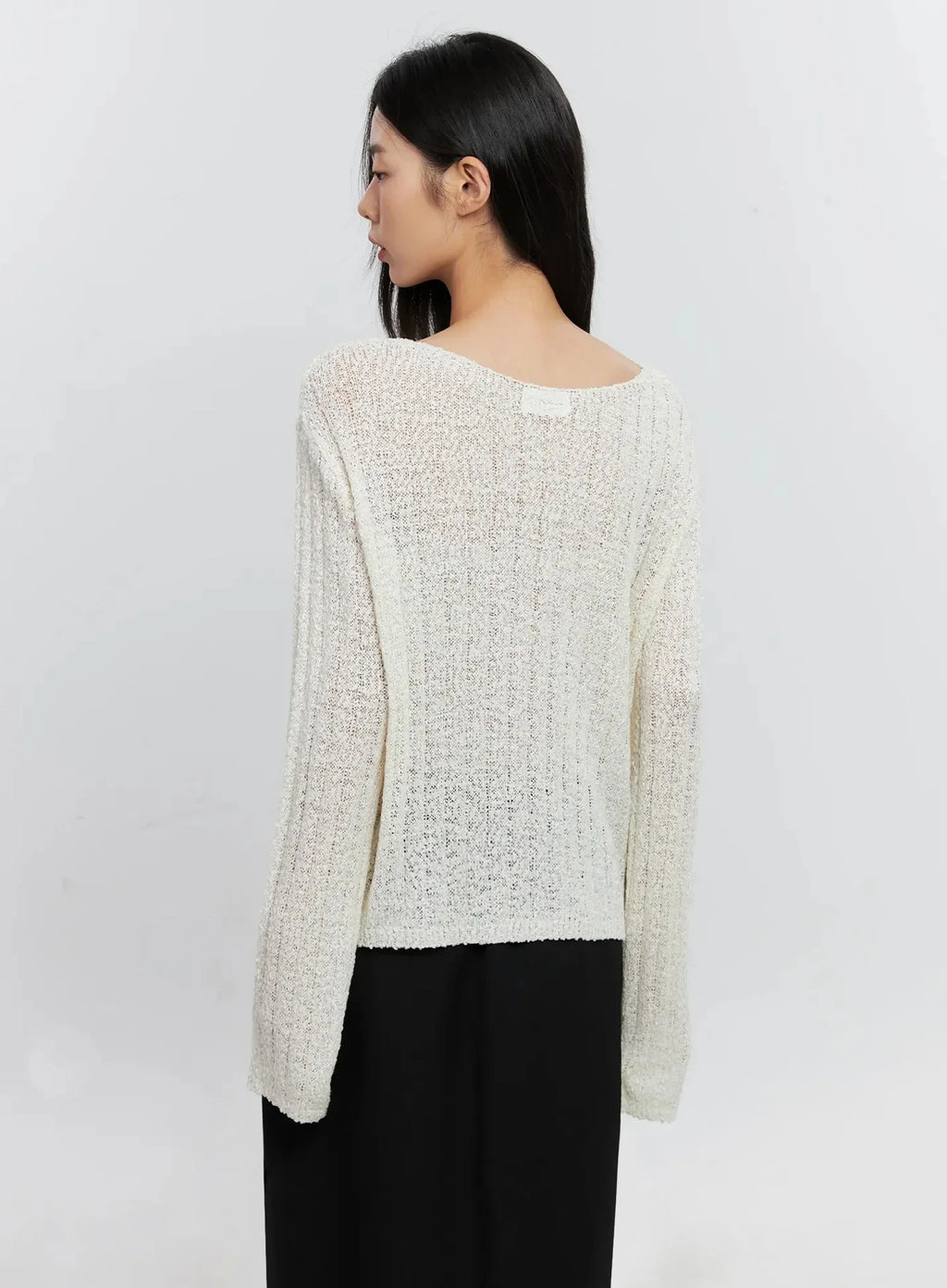 Cozy Boatneck Long Sleeve Sweater IS515