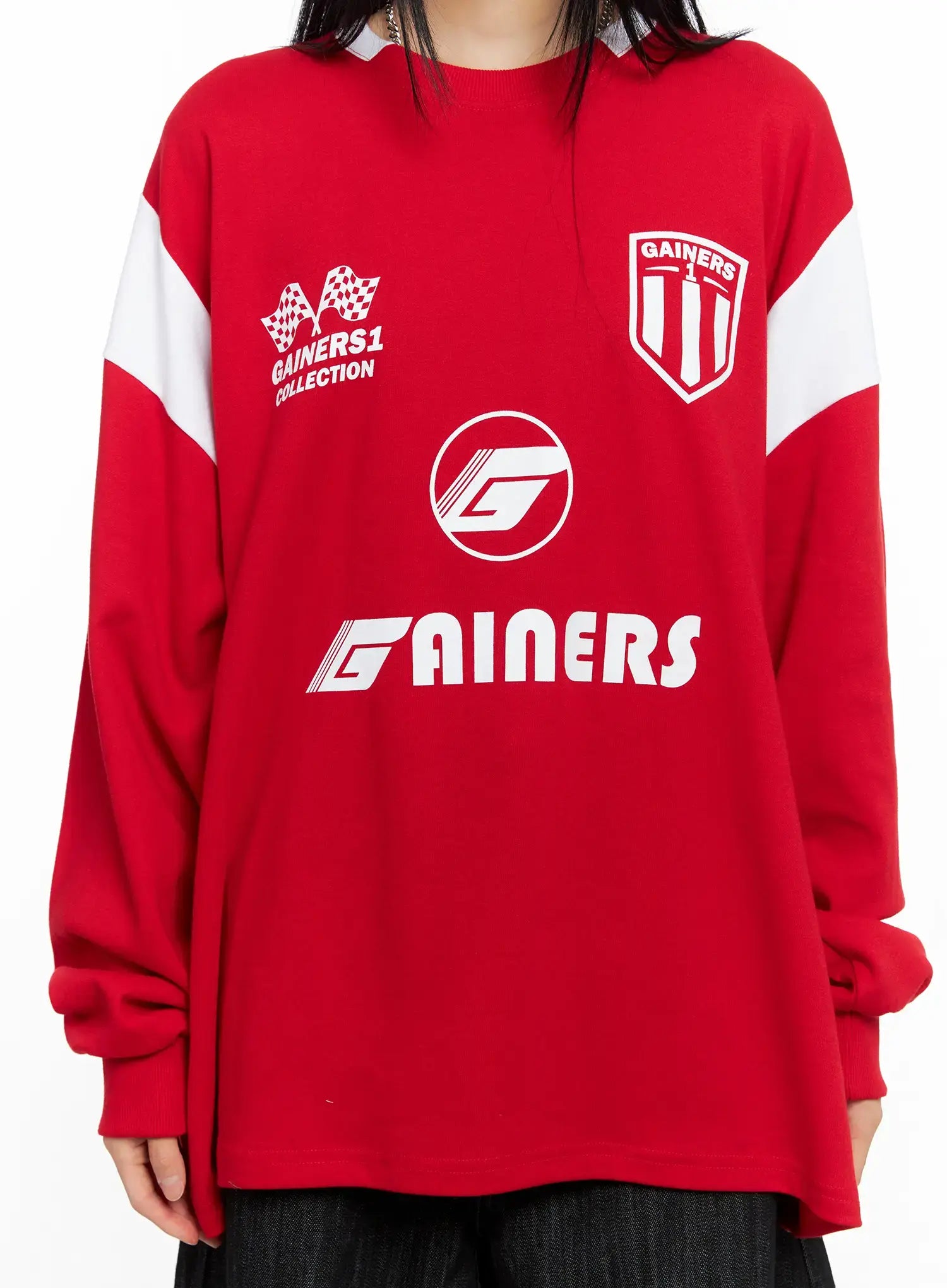 Oversized Graphic Jersey Sweatshirt CS509