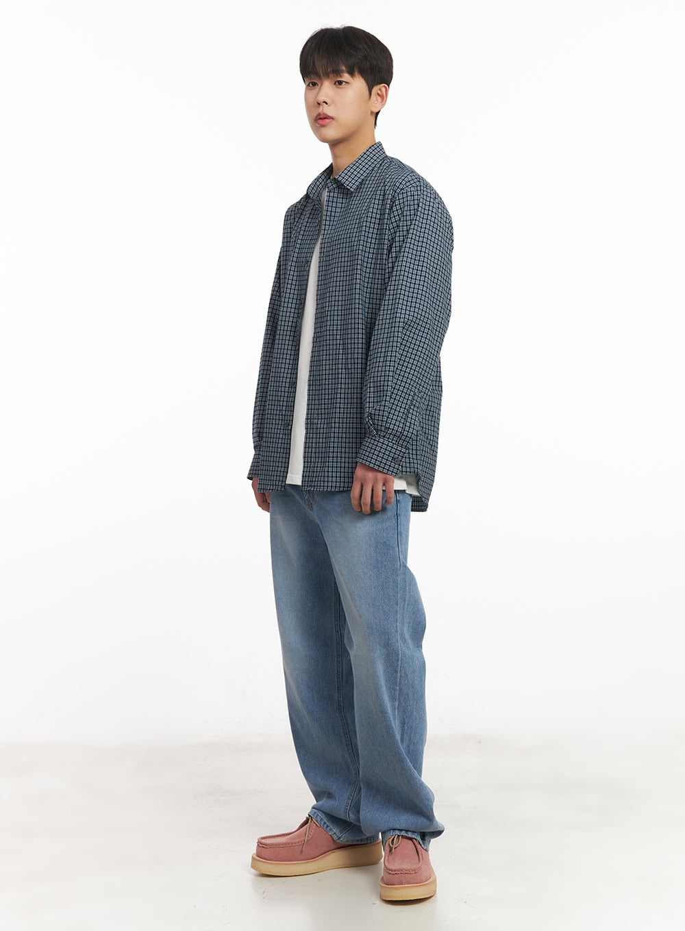 Men's Oversized Checkered Cotton Shirt IM517