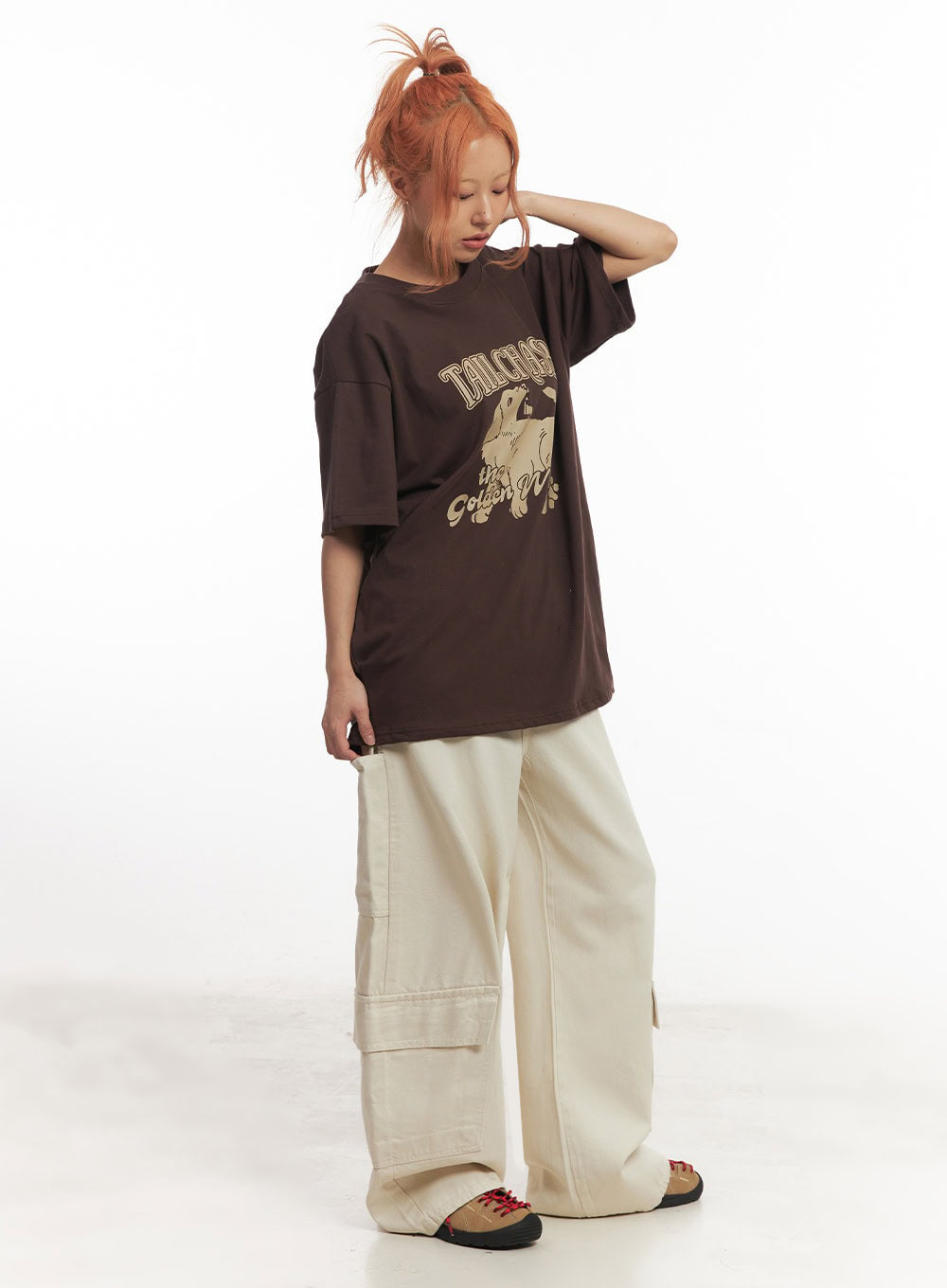 Golden Pup Graphic Oversize T-Shirt IM528