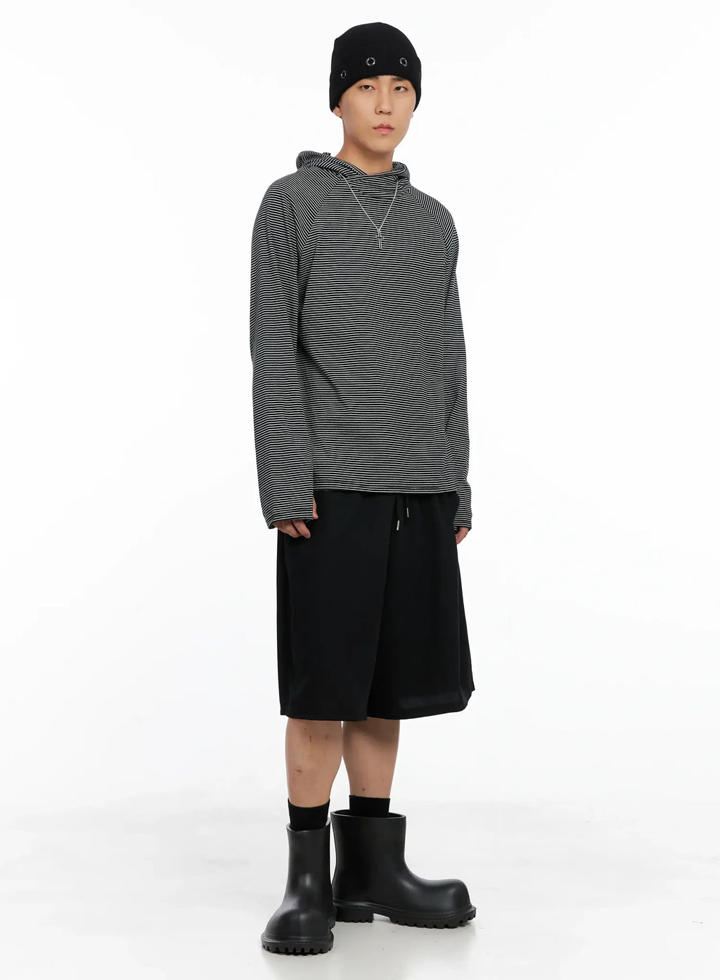 Men's Striped Long Sleeve Hoodie IS502