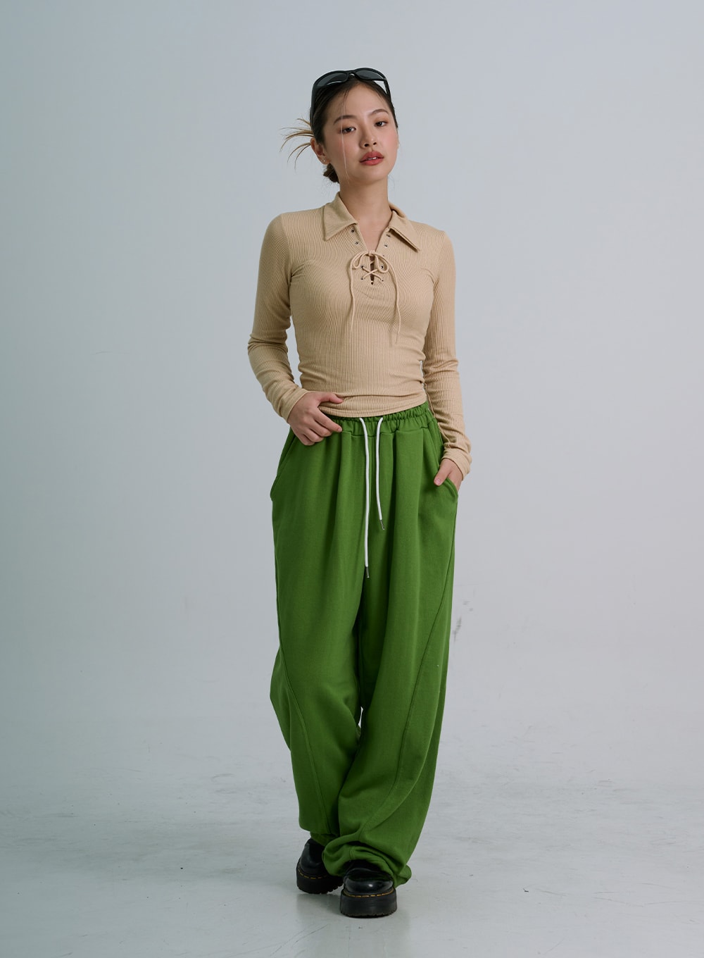 Neck Cross String Collar T-Shirt CO20