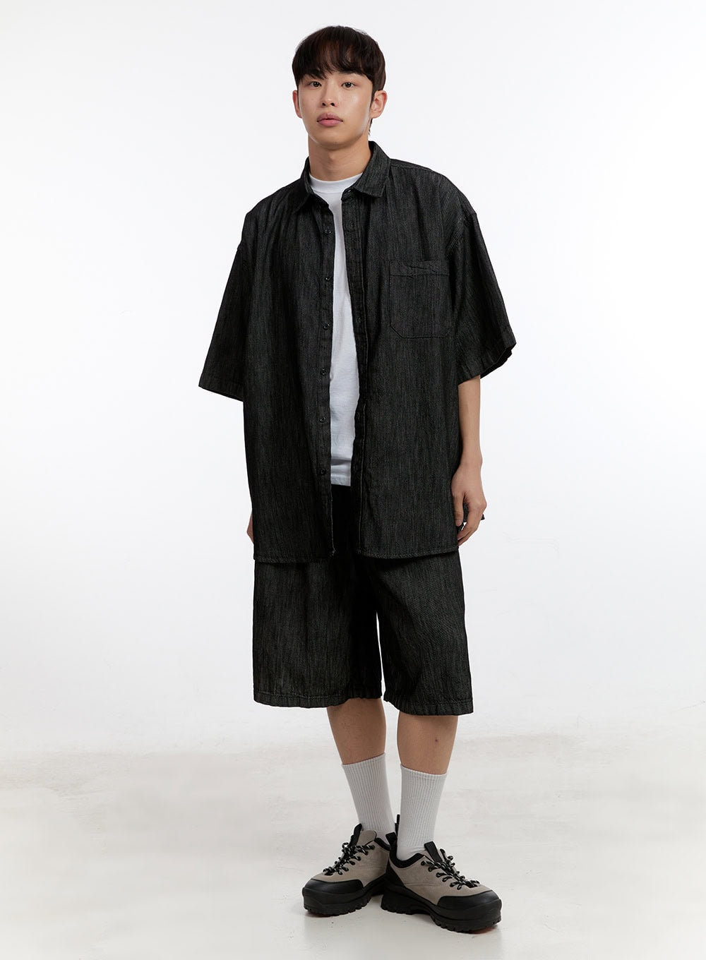 Men's Collared Oversized Shirt IA507