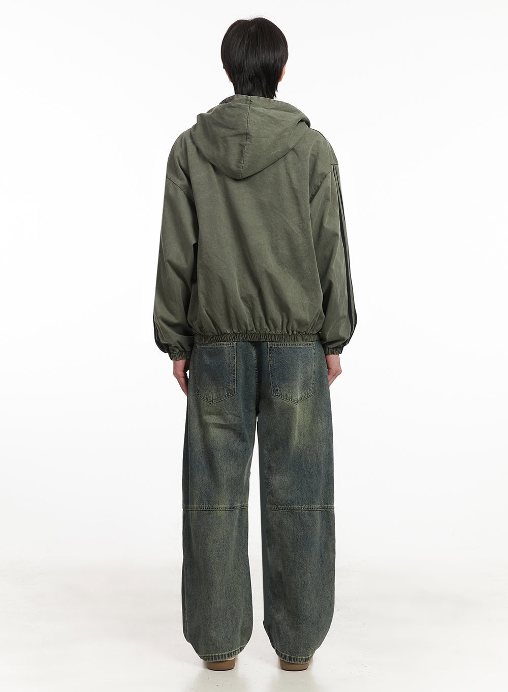 Men's Stitched Wide-Leg Jeans IA511