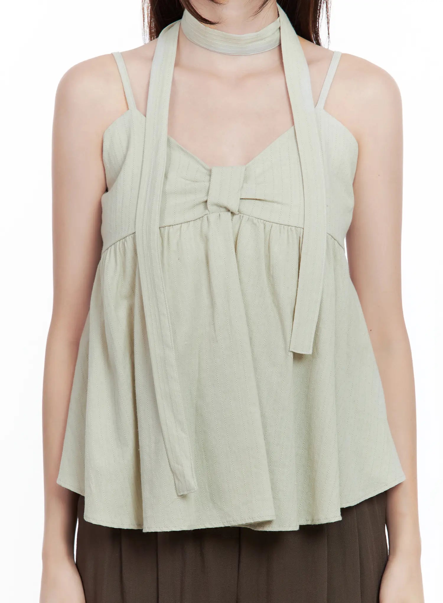 Ribbon Tie Tank & Scarf Set CL502