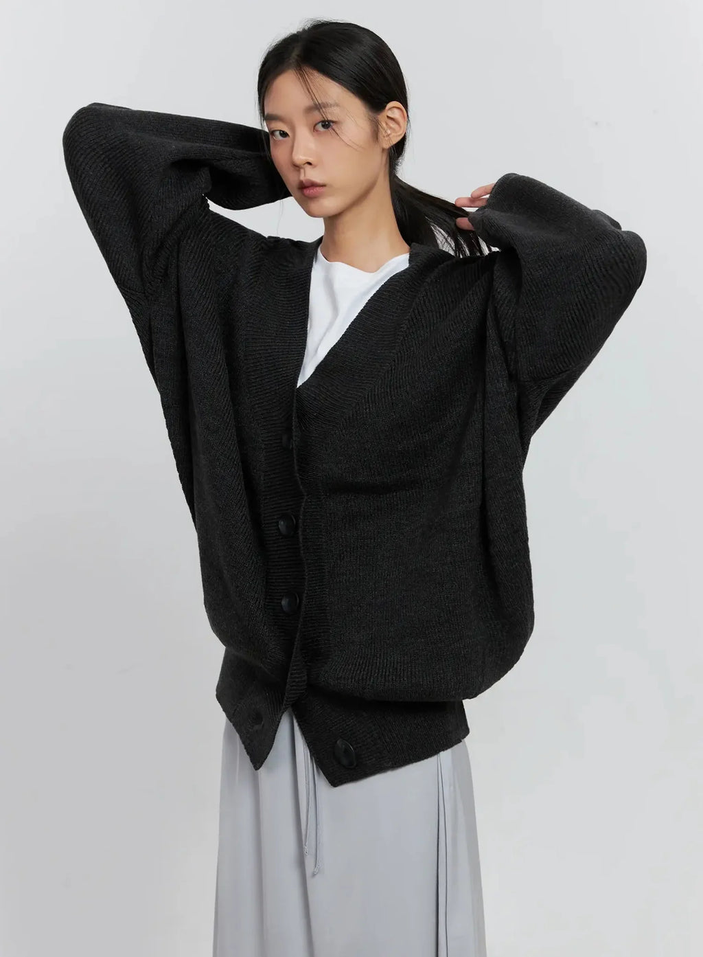 Ribbed Oversized Cardigan IS516