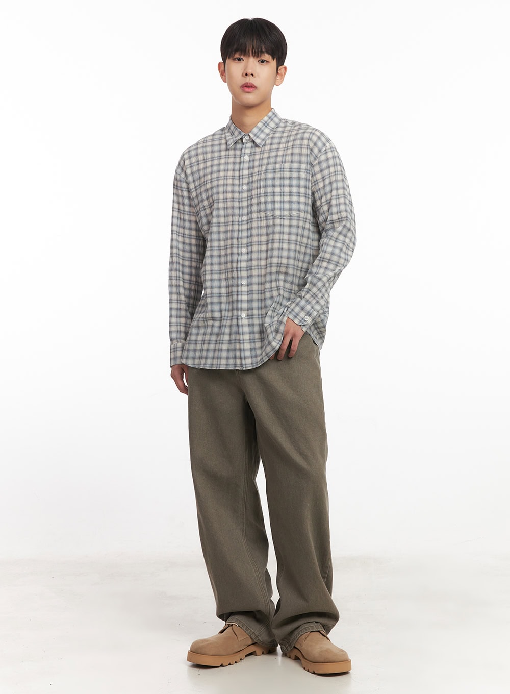 Men's Cotton Washed Wide-Leg Pants IM527