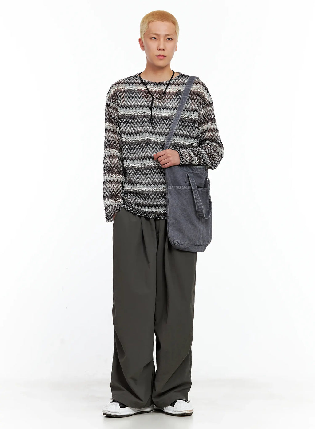 Men's Grunge Mesh Long-Sleeve Tee IL511