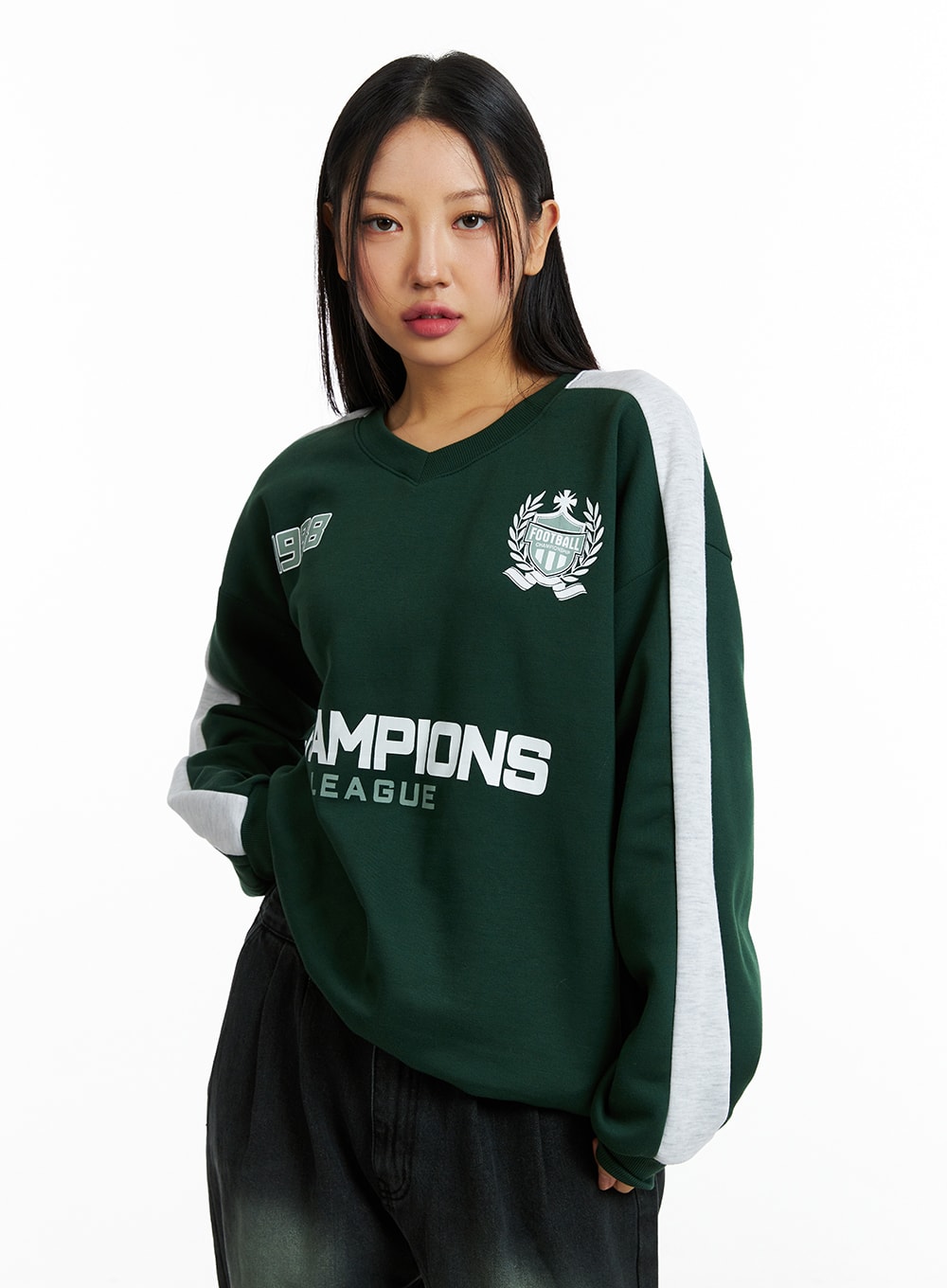 Oversized V Neck Sweatshirt IN322