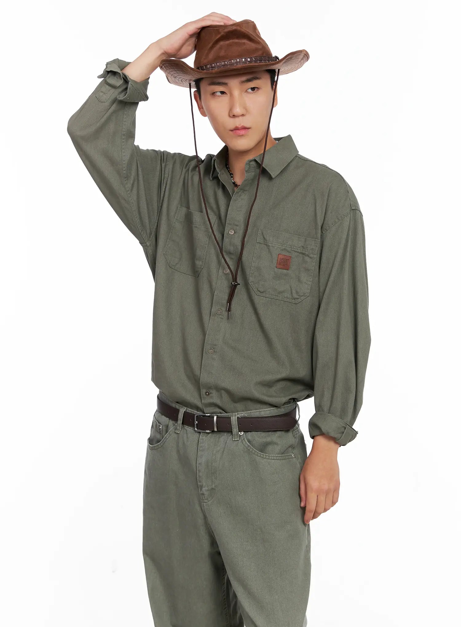 Men's Cozy Cotton Button-Up Shirt IG529