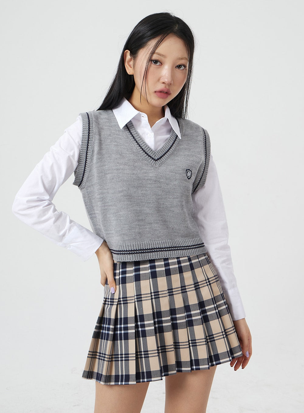 Basic Pintuck Crop Shirt BM304