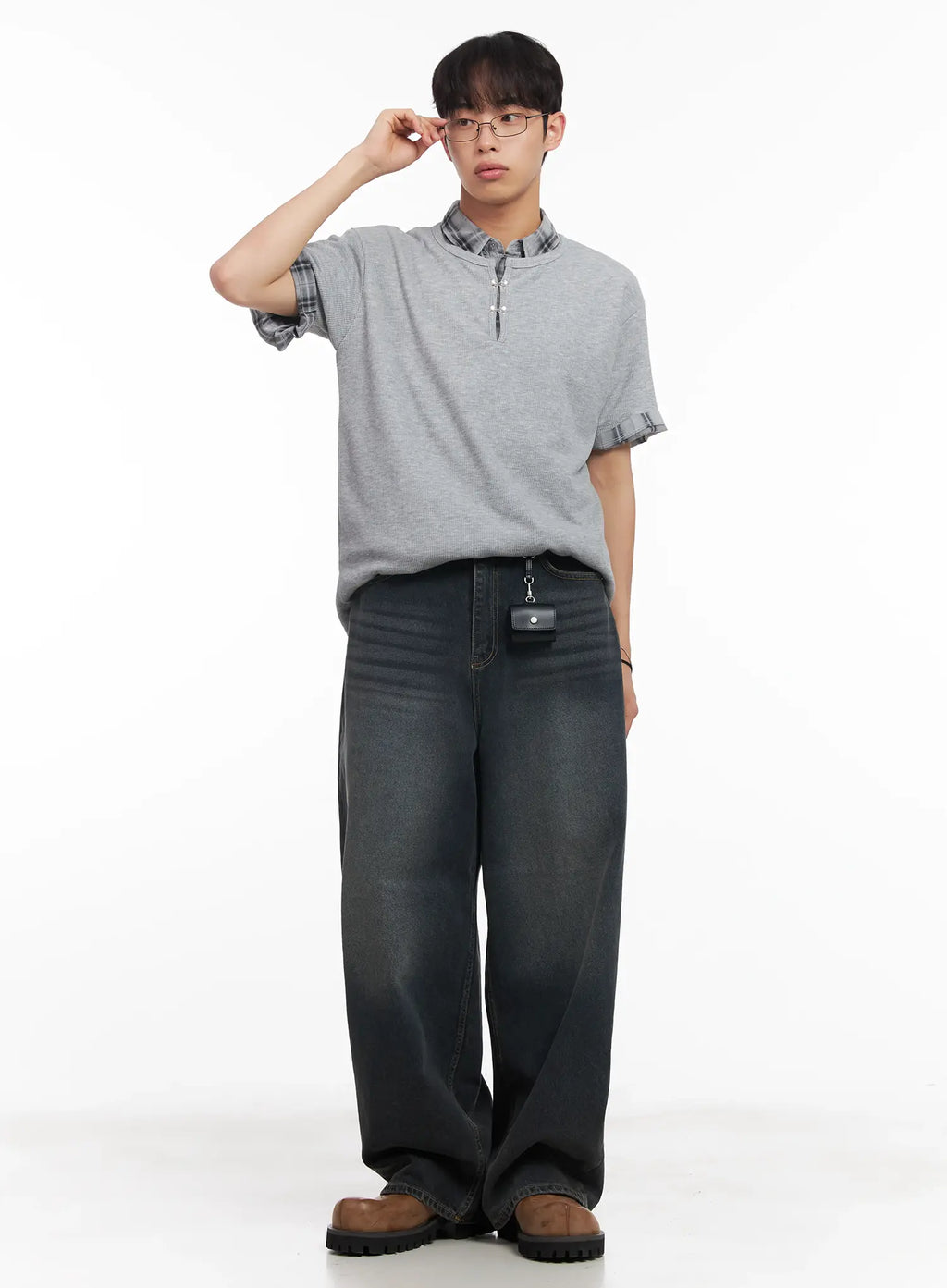 Men's Washed Baggy Jeans IU519