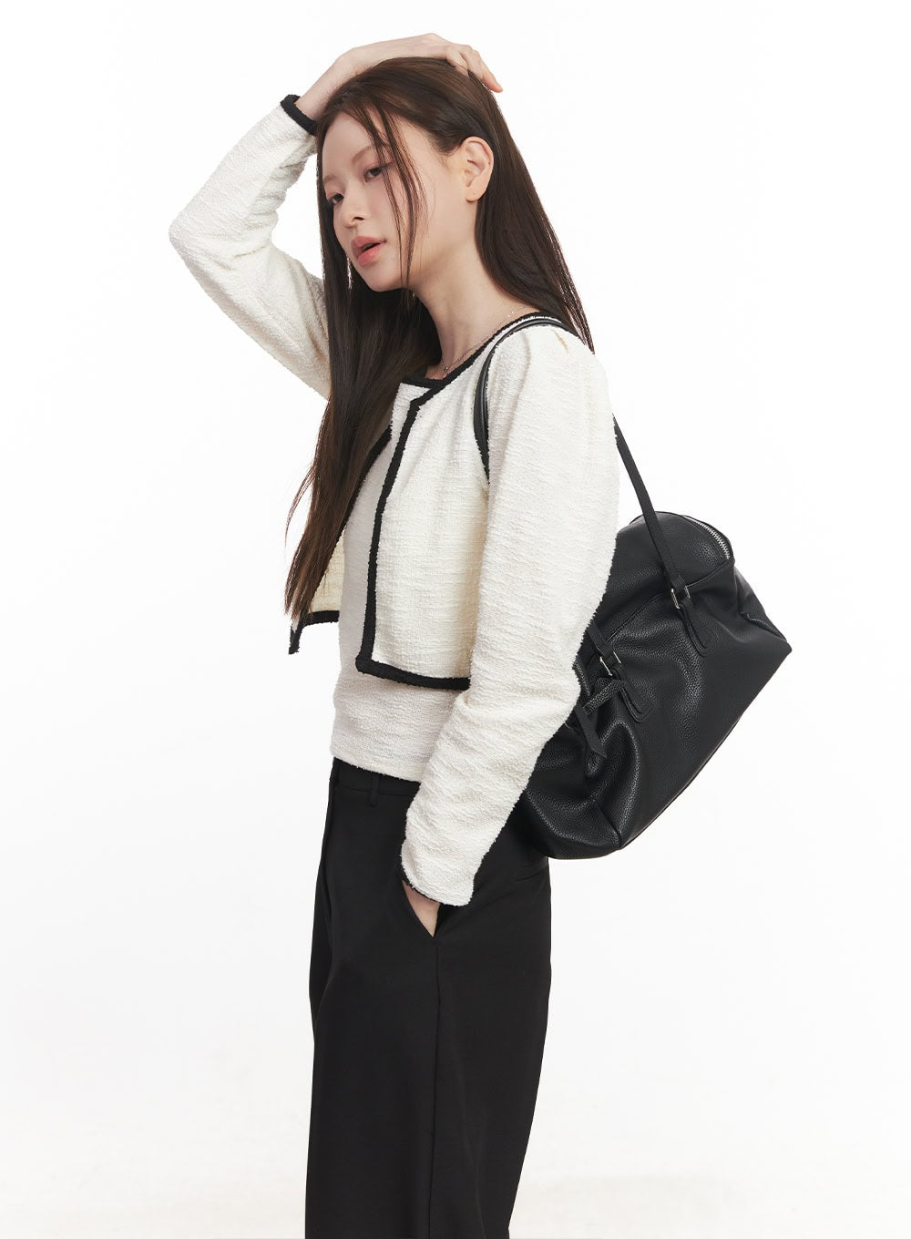 Contrast Tank Top Cardigan Set CA501