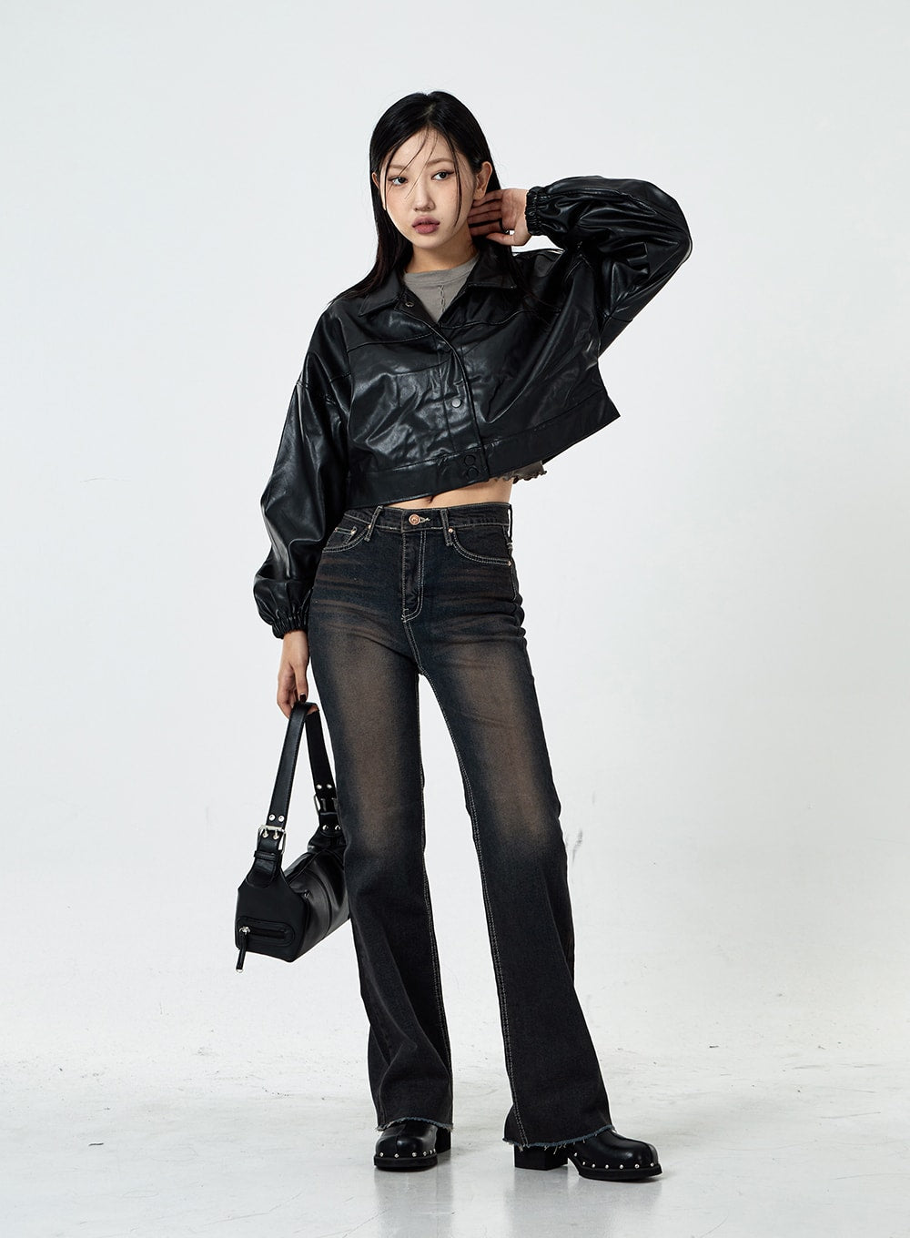 Basic Washed Bootcut Jeans CS07