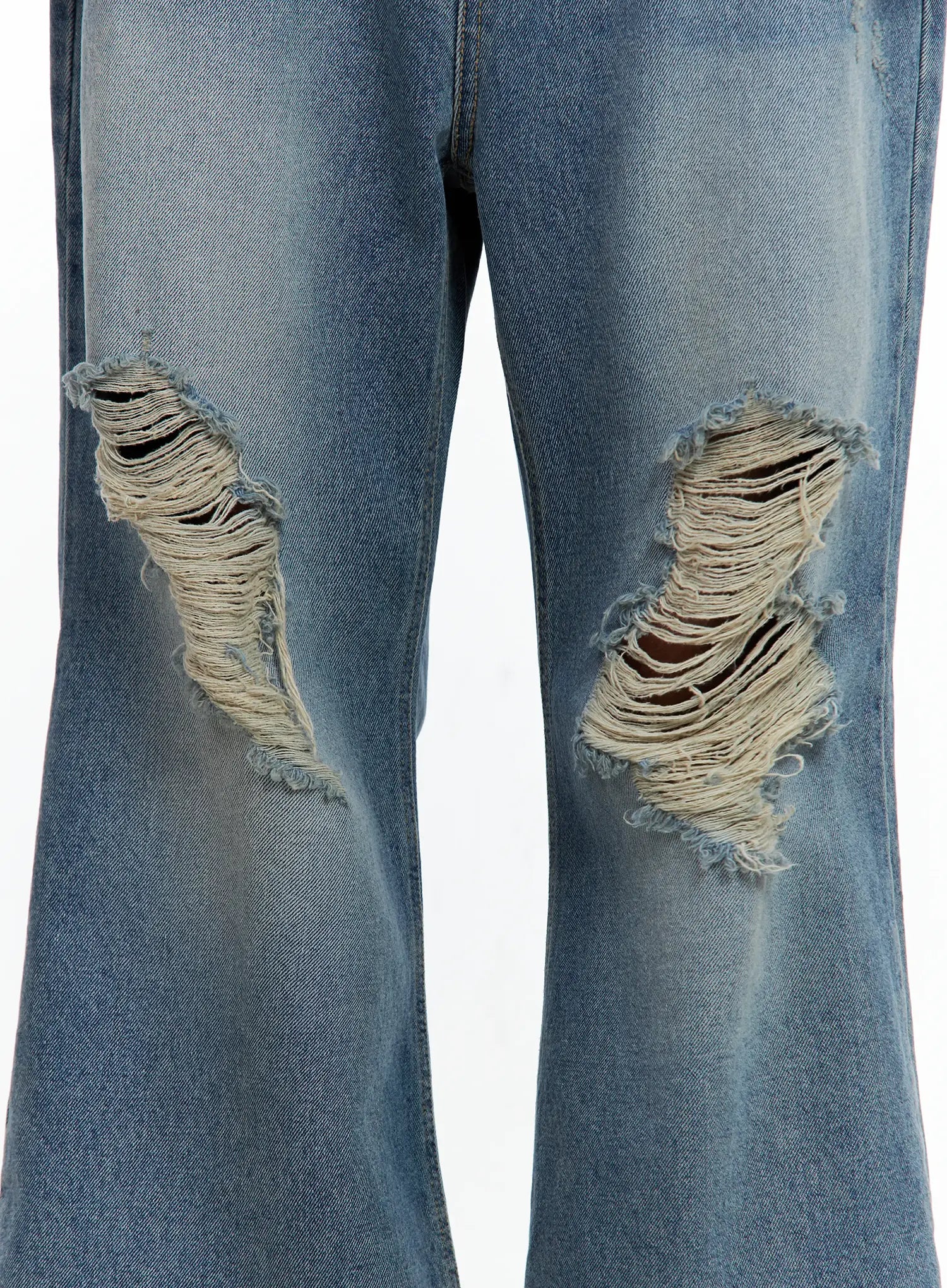 Men's Distressed Wide-Leg Denim Pants IL511