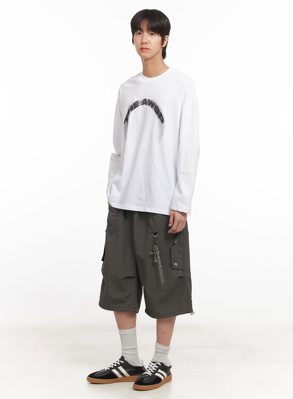 Men's Graphic Cotton Long Sleeve Shirt IA510