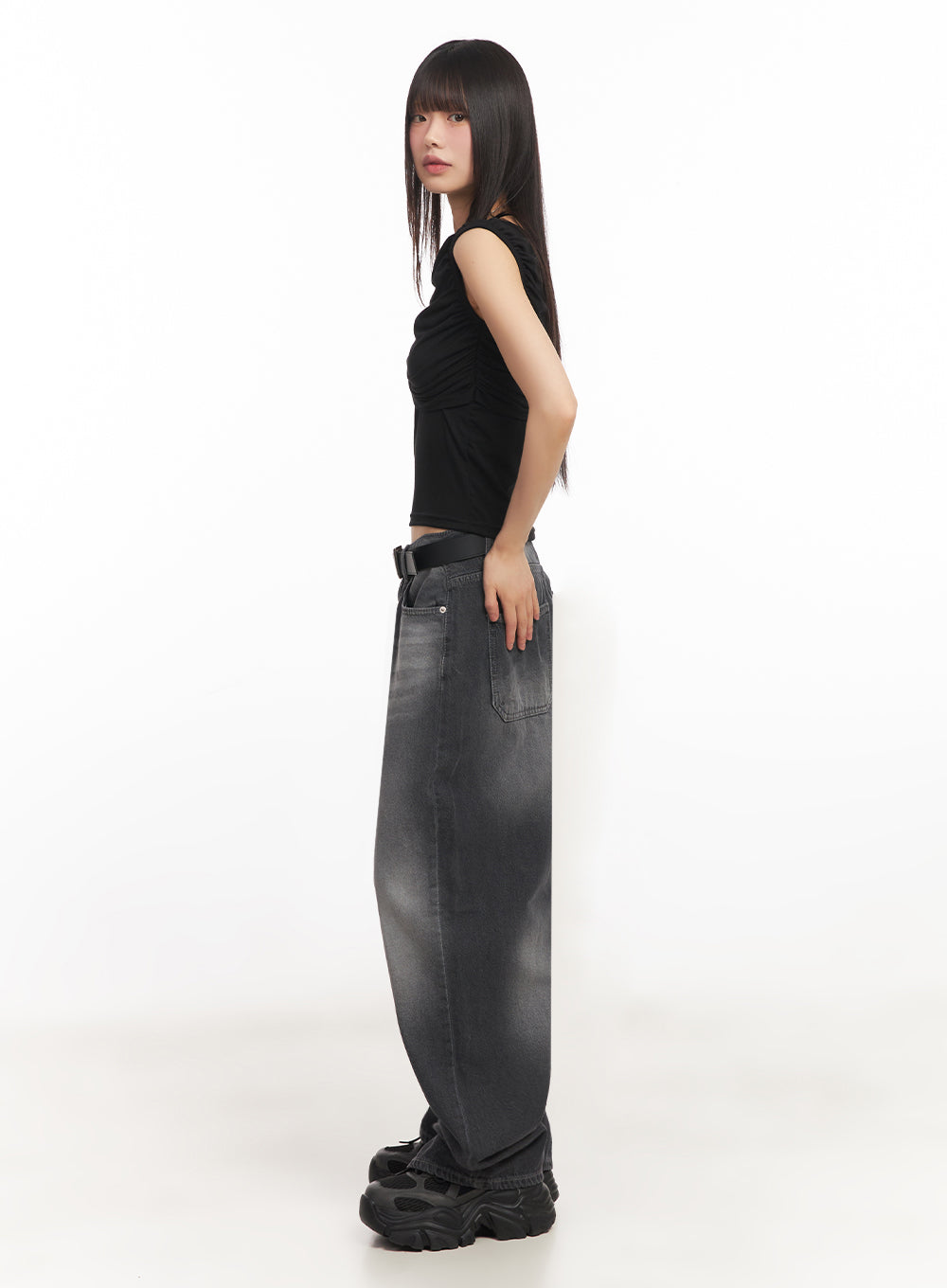 Ribbon One-Shoulder Crop Top IA528