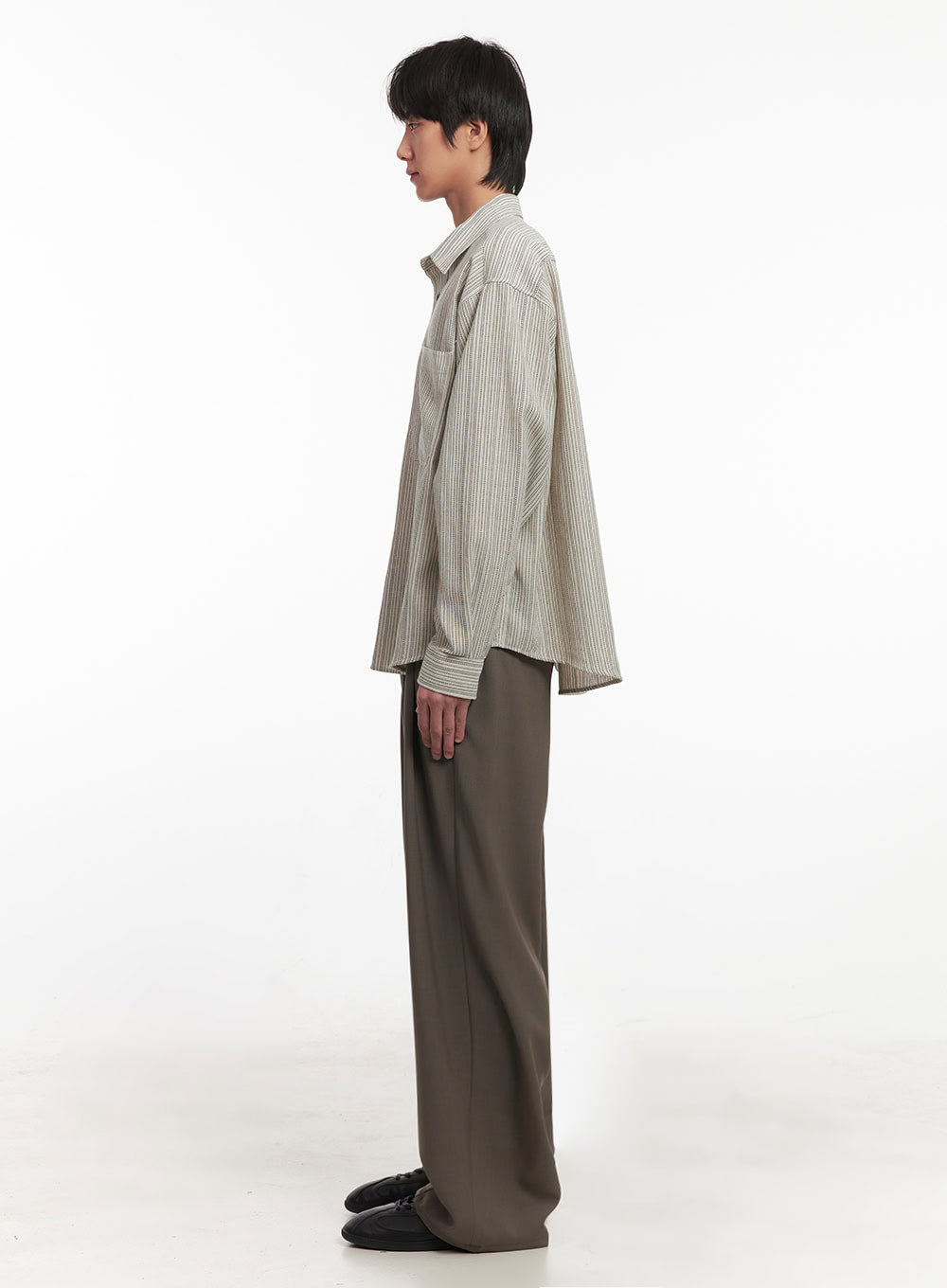 Men's Pintuck Wide-Leg Slacks IA510