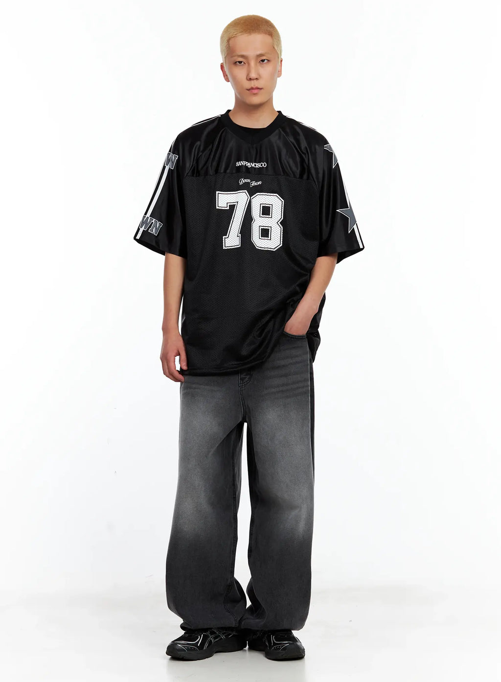 Men's Wide Balloon-Fit Denim Jeans IL514