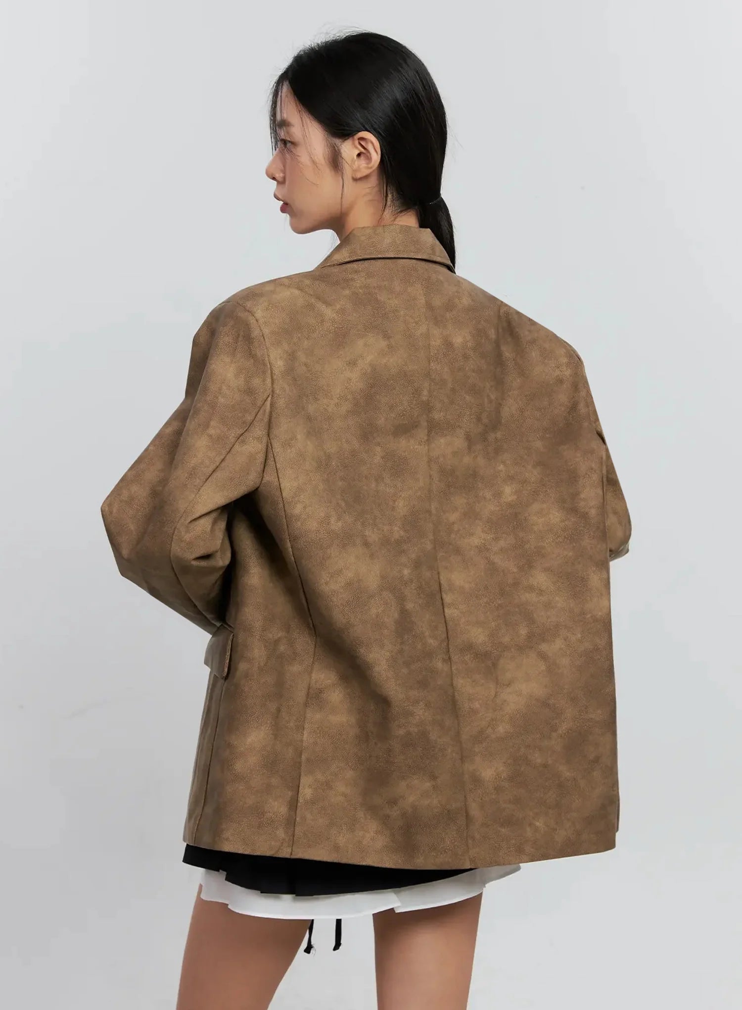 Matte Faux-Leather Jacket IS516