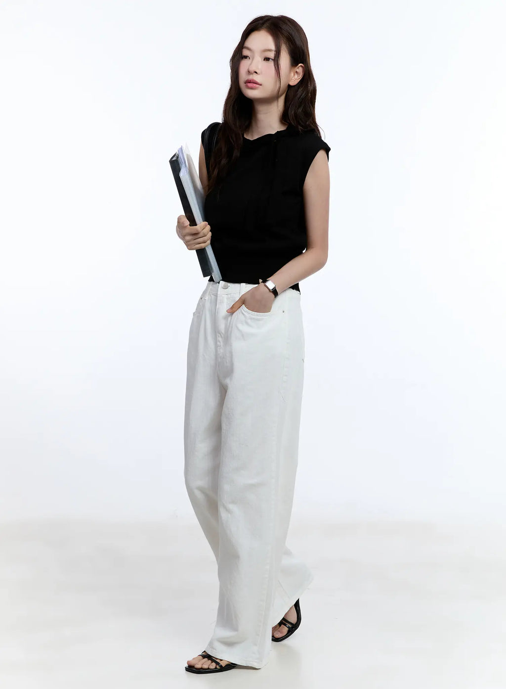 Ribbon Sleeveless Sweater CU513