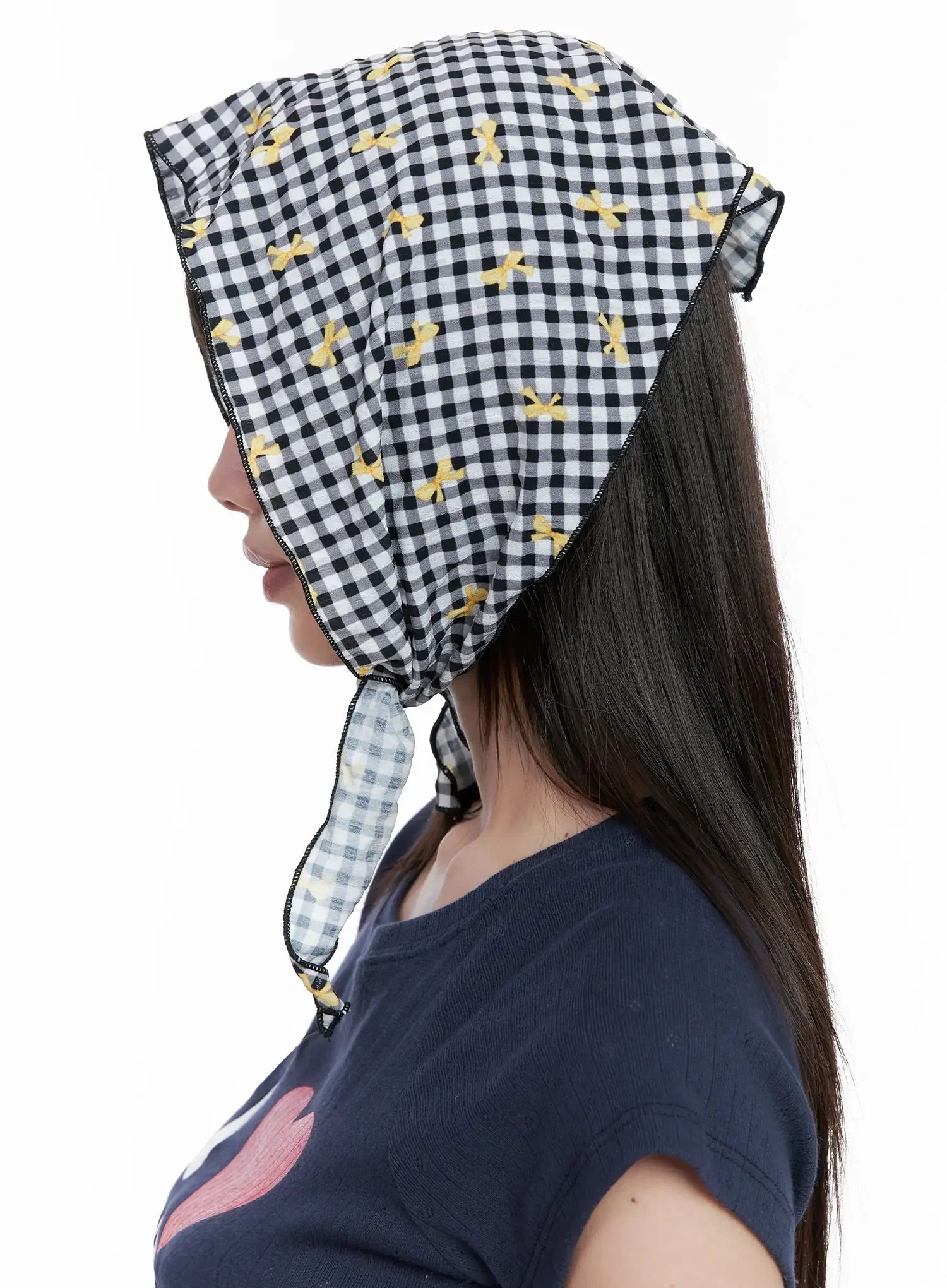 Gingham Ribbon Hair Scarf IL528