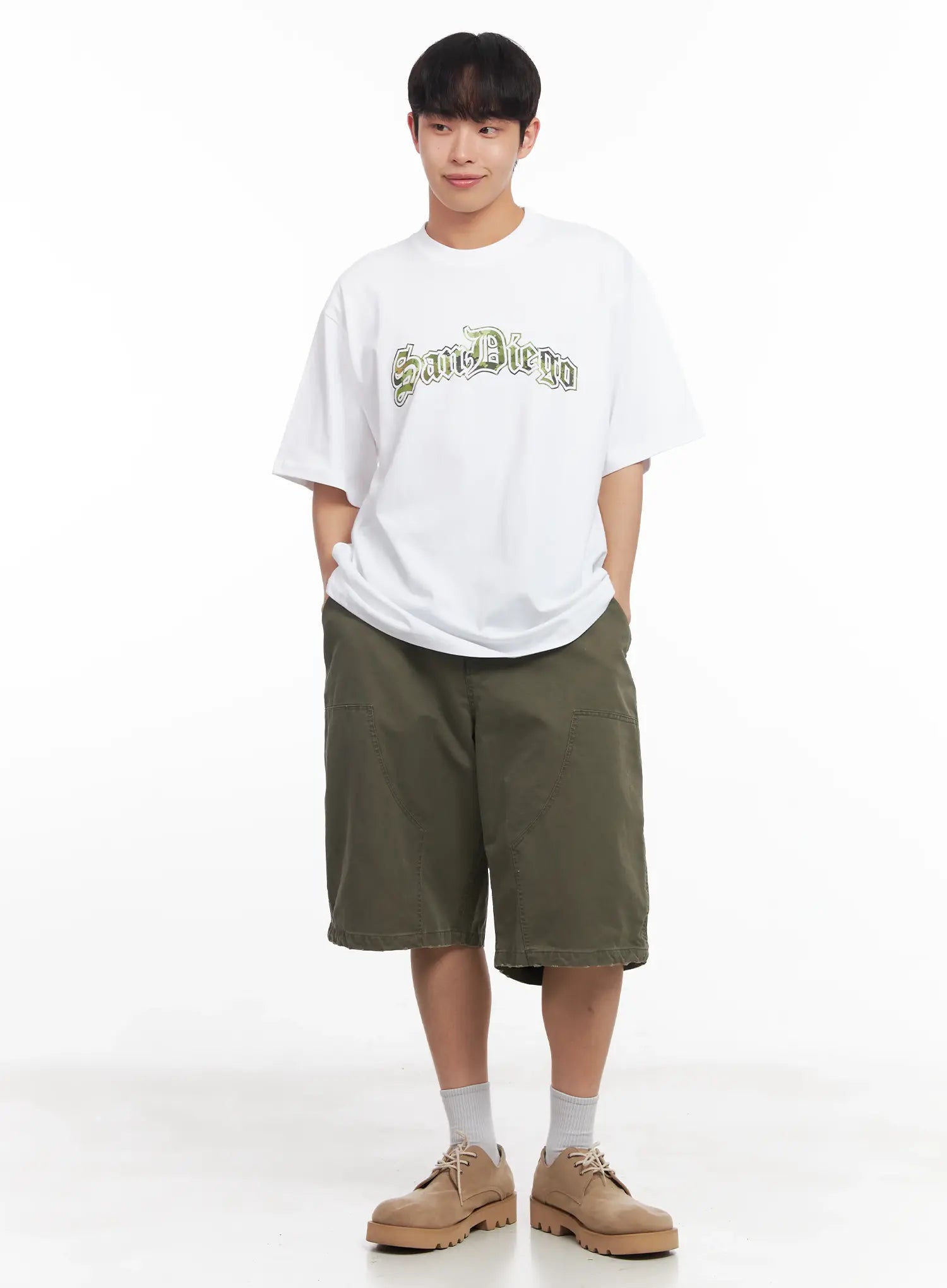 Men's Camo Graphic Oversized Tee IU518