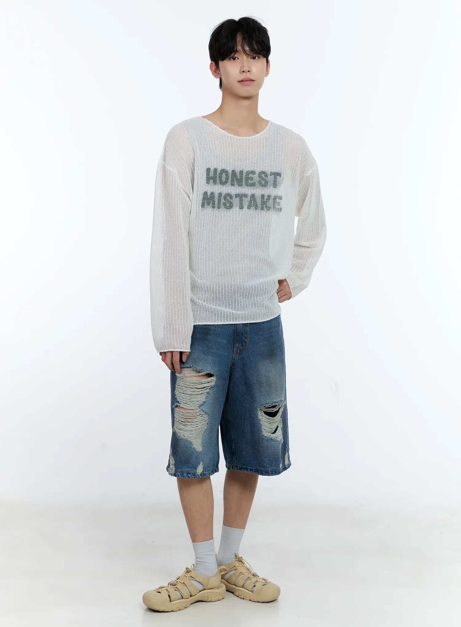 Men's Mesh Long Sleeve Graphic Top IG501