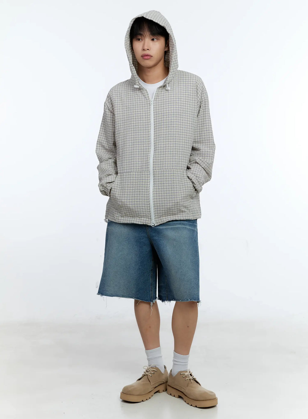 Men's Checkered Windbreaker Jacket IG515