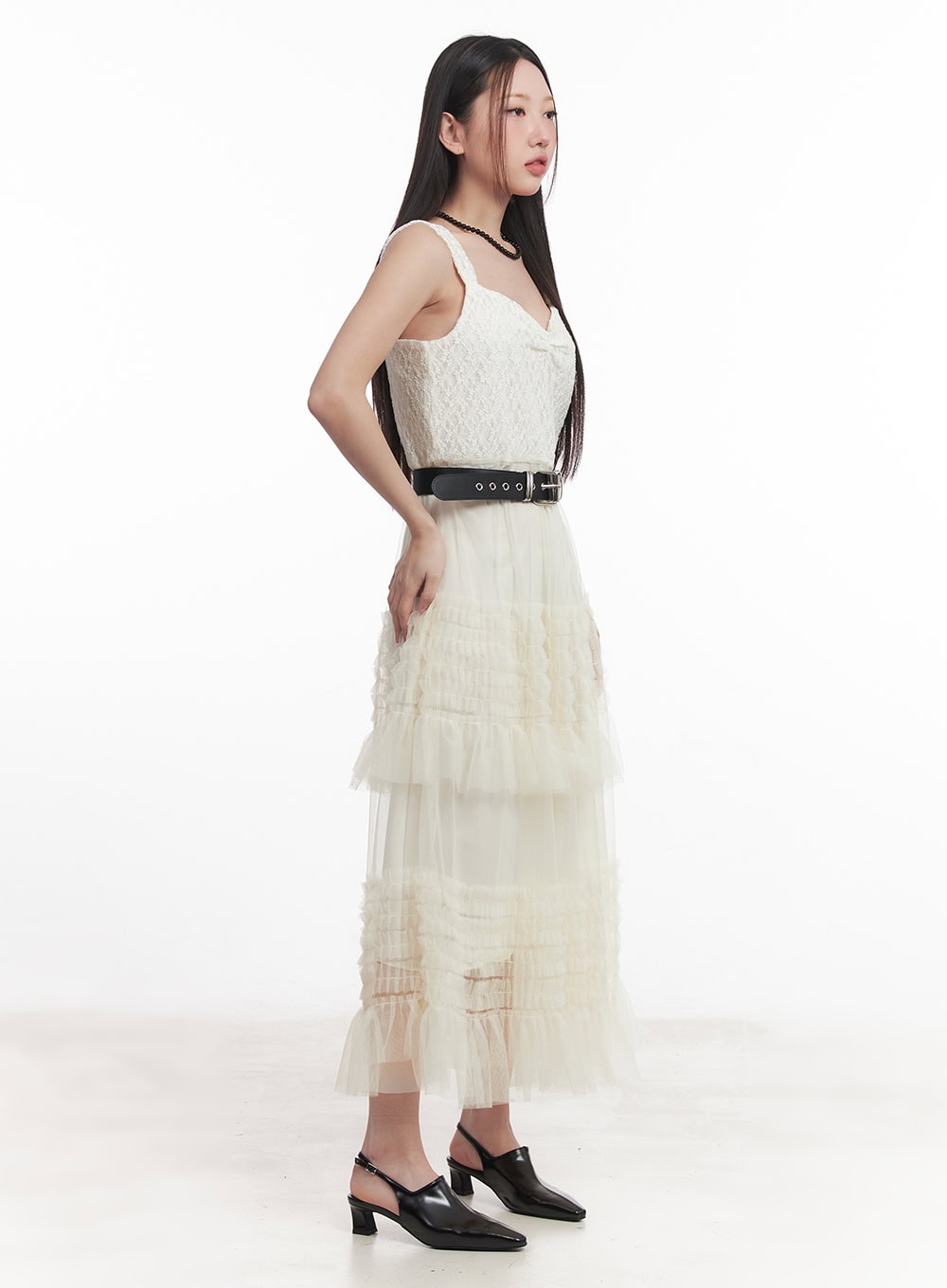 Sweetheart Ruffle Lace Maxi Dress IM528